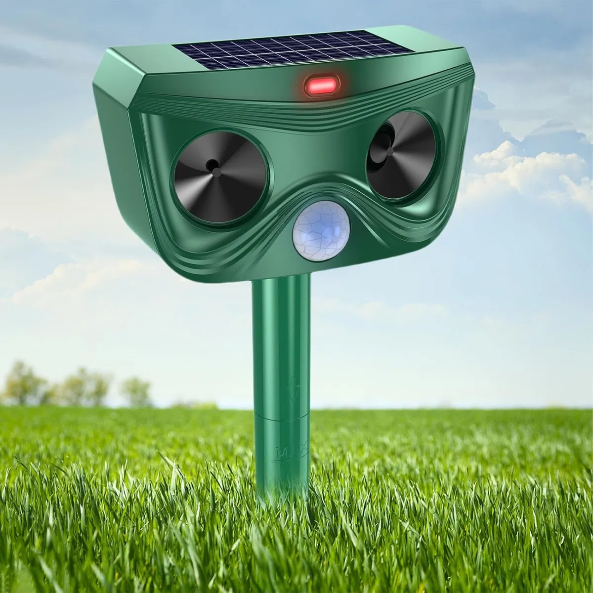 Repelente de gato ultrasónico, repelente de gato solar repelente de gato exterior, repelente ultrasónico con detector de movimiento para jardín, patio contra gatos perros zorros pájaros ratas