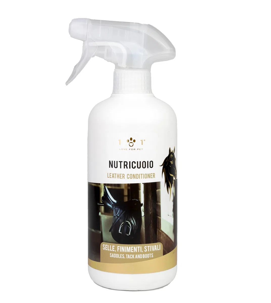 Limpiador de cuero, 500ml - Limpia, nutre y suaviza todos los artículos de cuero como sillas de montar, arneses, botas, zapatos, bolsos, etc. - Contiene solo ingredientes naturales - Linea 101