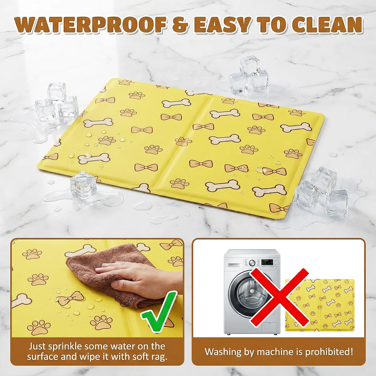 Qoosea Alfombra Refrescante para Perro Gato, Manta Refrigerante No Tóxicas para Animales Pet Cooling Mat, Plegable Alfombrilla de Refrigeración Automática Esterilla de Gel de Dormir Suave - 50 * 65CM