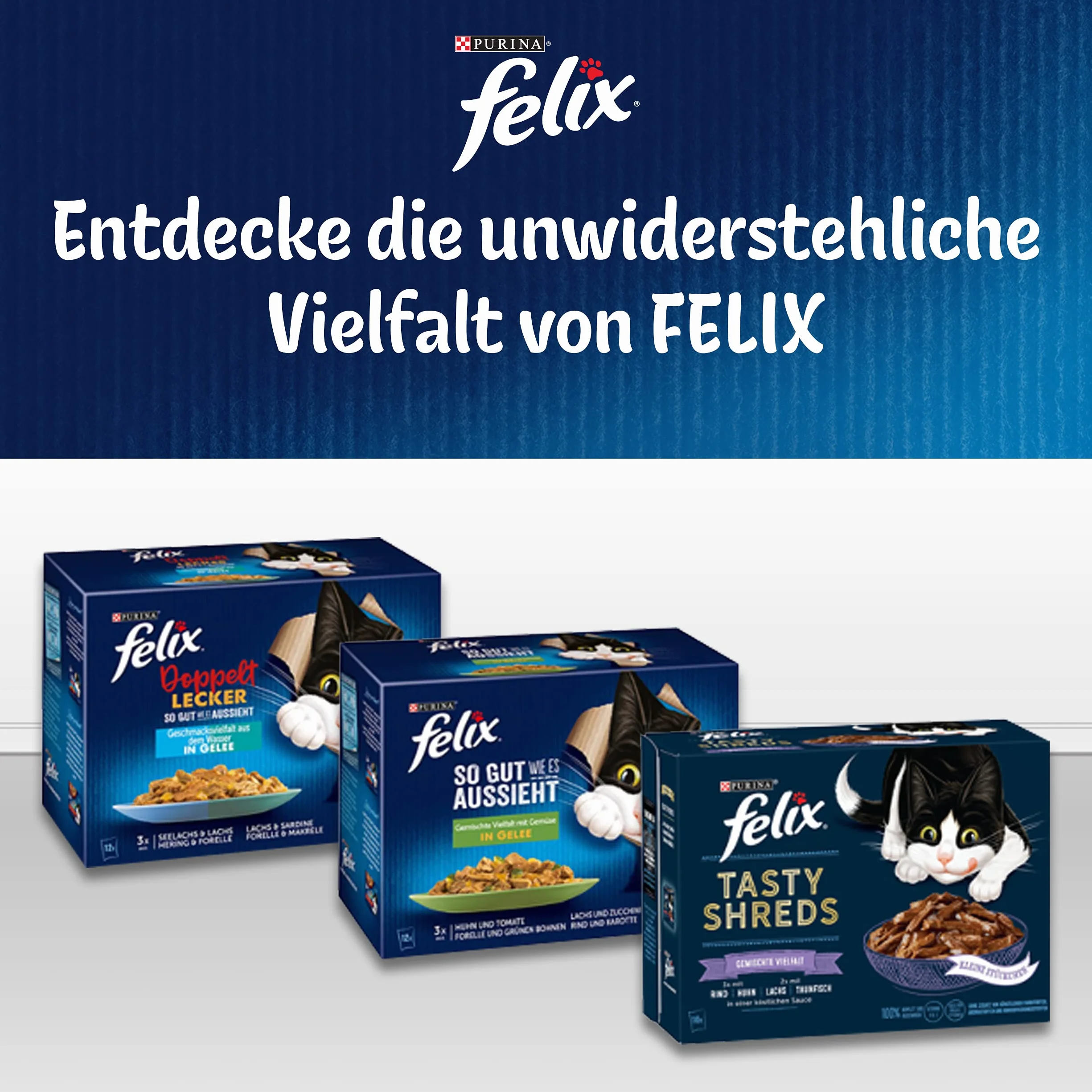 Felix Tan Bueno como Parece - Variedad mezclada en gelatina - Comida húmeda para Gatos - 44 x 85 g