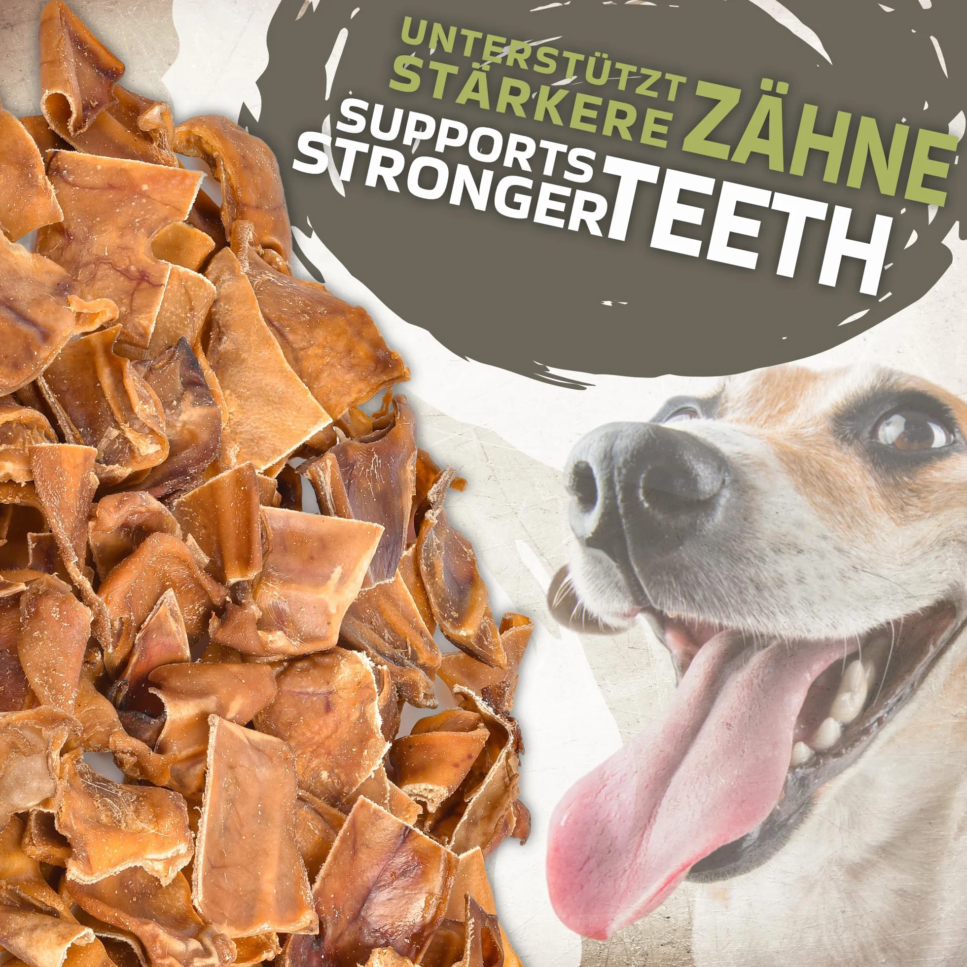 Orejas de cerdo cortadas para perros, 1 kg (aprox. 43 – 48 unidades) | Orejas de cerdo secas enteras | 100% natural | Diversión masticable duradera | Sin cereales | Ideal para perros pequeños y