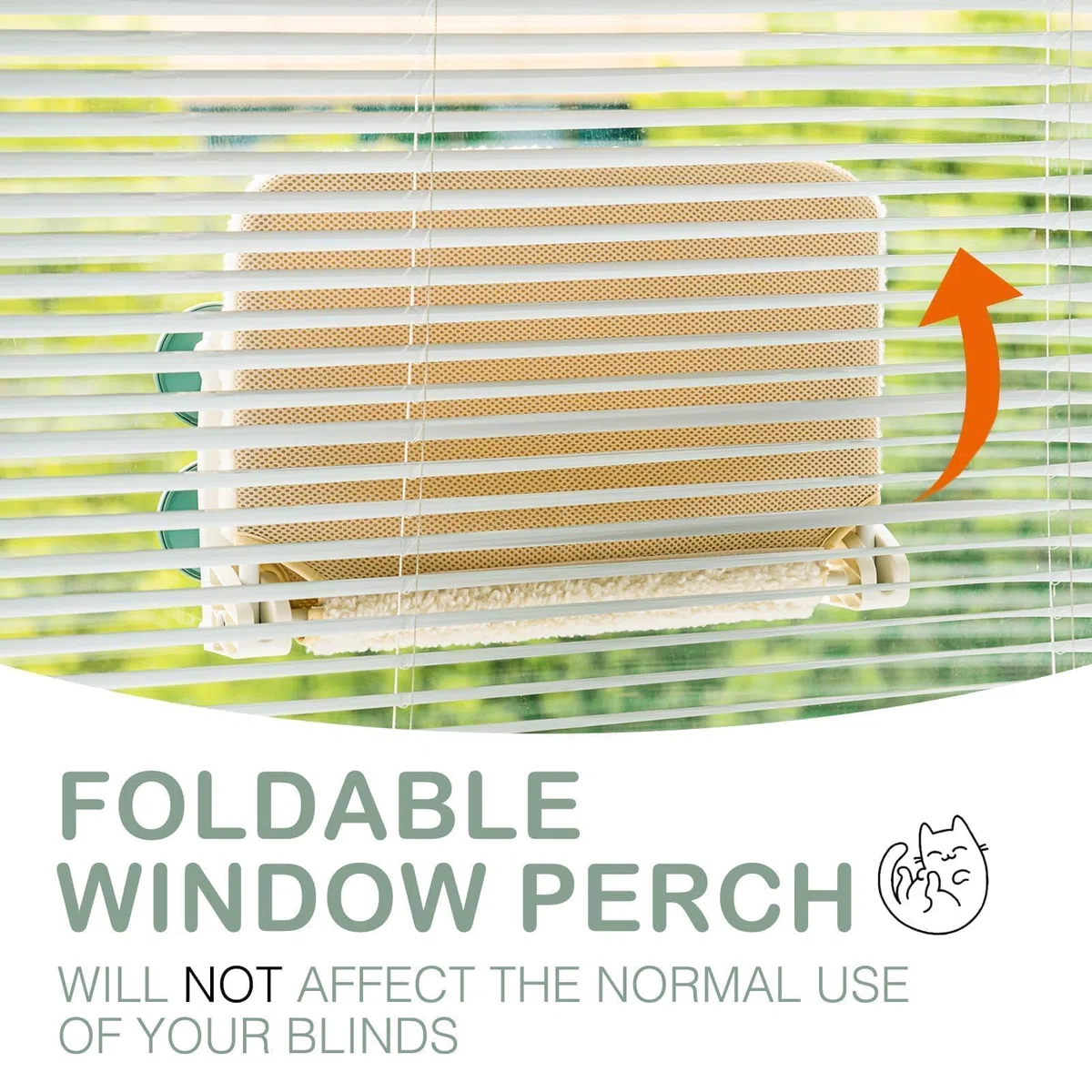 MEWOOFUN Plegable Hamaca Gato Ventana, Cama Gatos con Ventosa Fuerte Alfombra Reversible, Cama para Gatos Soportar hasta 18kg (Beige, M)