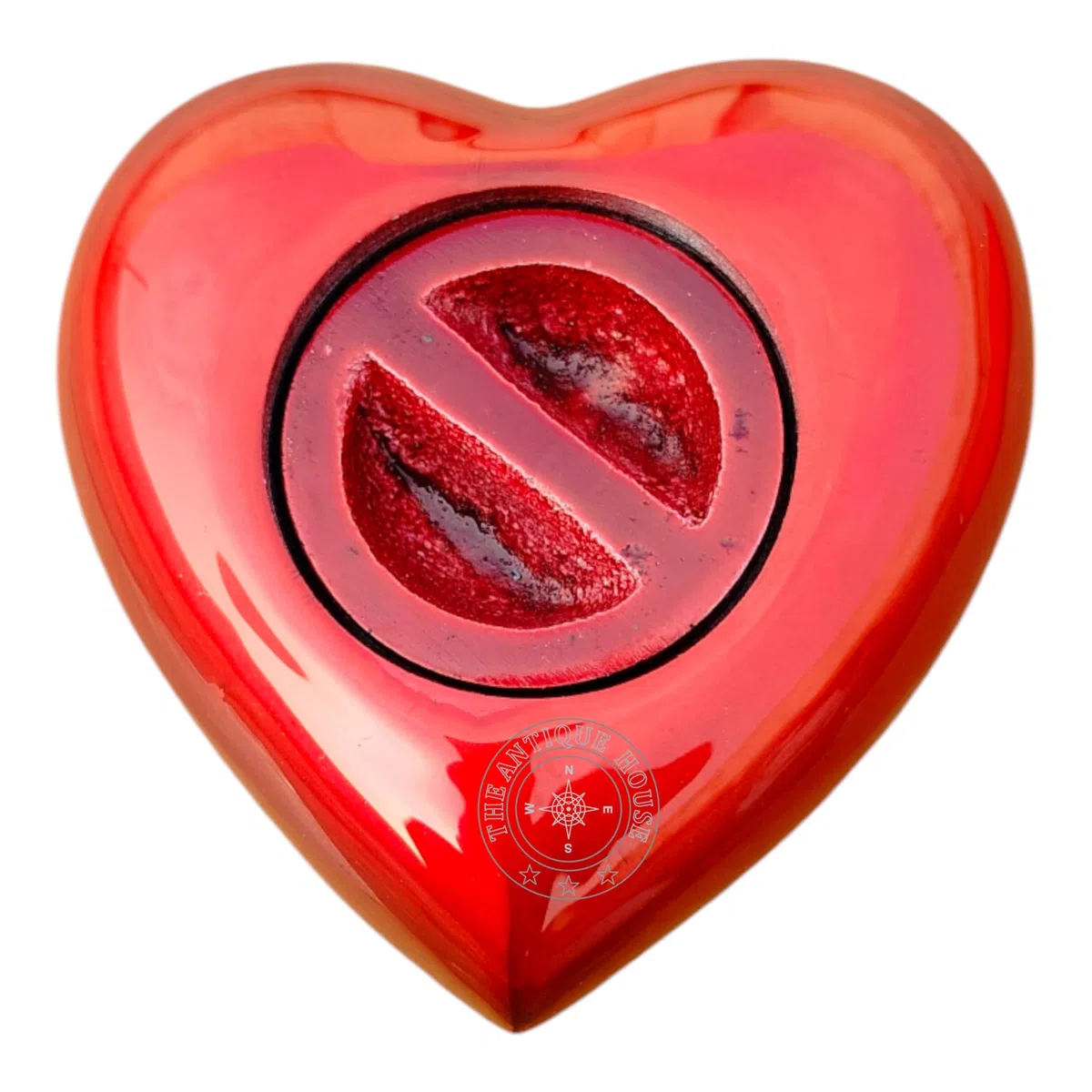 Urna de cremación para cenizas, urna de corazón rojo con caja roja y soporte de latón, mini urna conmemorativa para mascotas para tu ser querido