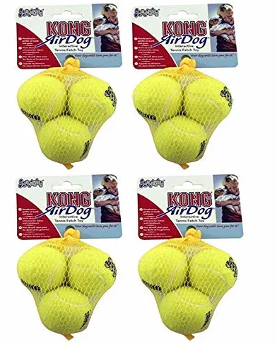 Pelotas de tenis KONG Squeakair extra pequeñas - Paquete de 4 (12 pelotas en total)