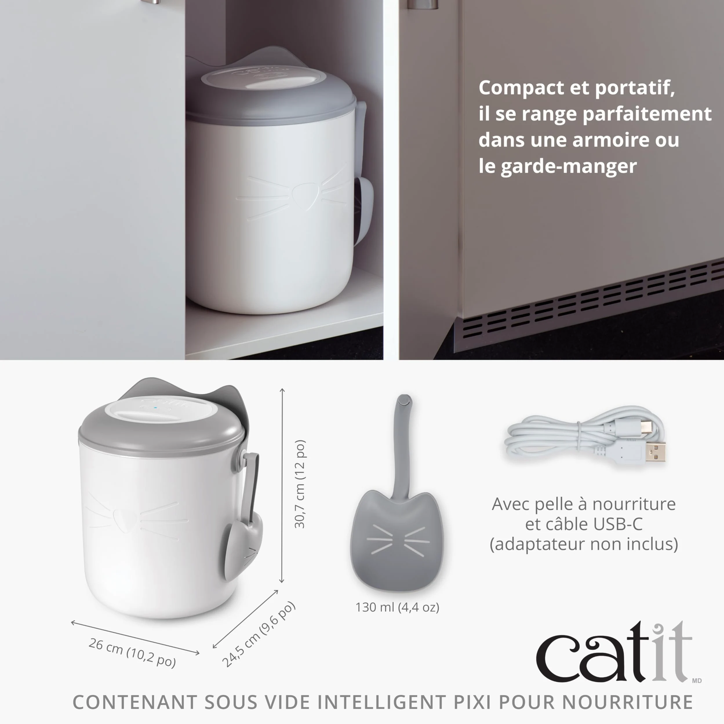 Catit Contenedor de pienso para gato al Vacío PIXI