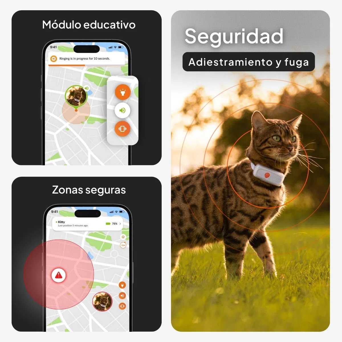 Weenect Cat XS - Nuevo GPS para Gatos | Mini rastreador GPS en Tiempo Real | El más pequeño del Mercado | Suscripción | Collar Incluido | Garantía de por Vida