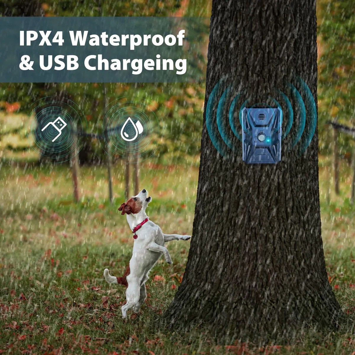 Ahuyentador de Perros, 3 Modos Antiladridos para Perros Ultrasónicos, Impermeable Anti Ladridos para Perros de 33 Pies para Entrenamiento de Perros Grandes y Pequeños al Aire Libre en Interiores