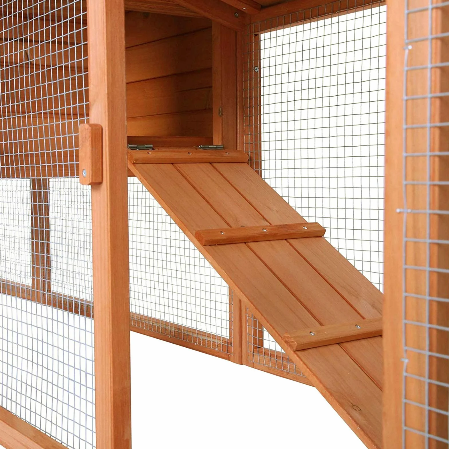 lionto Conejera de Madera caseta Exterior para Mascotas pequeñas cobertizo 212x52x85 cm
