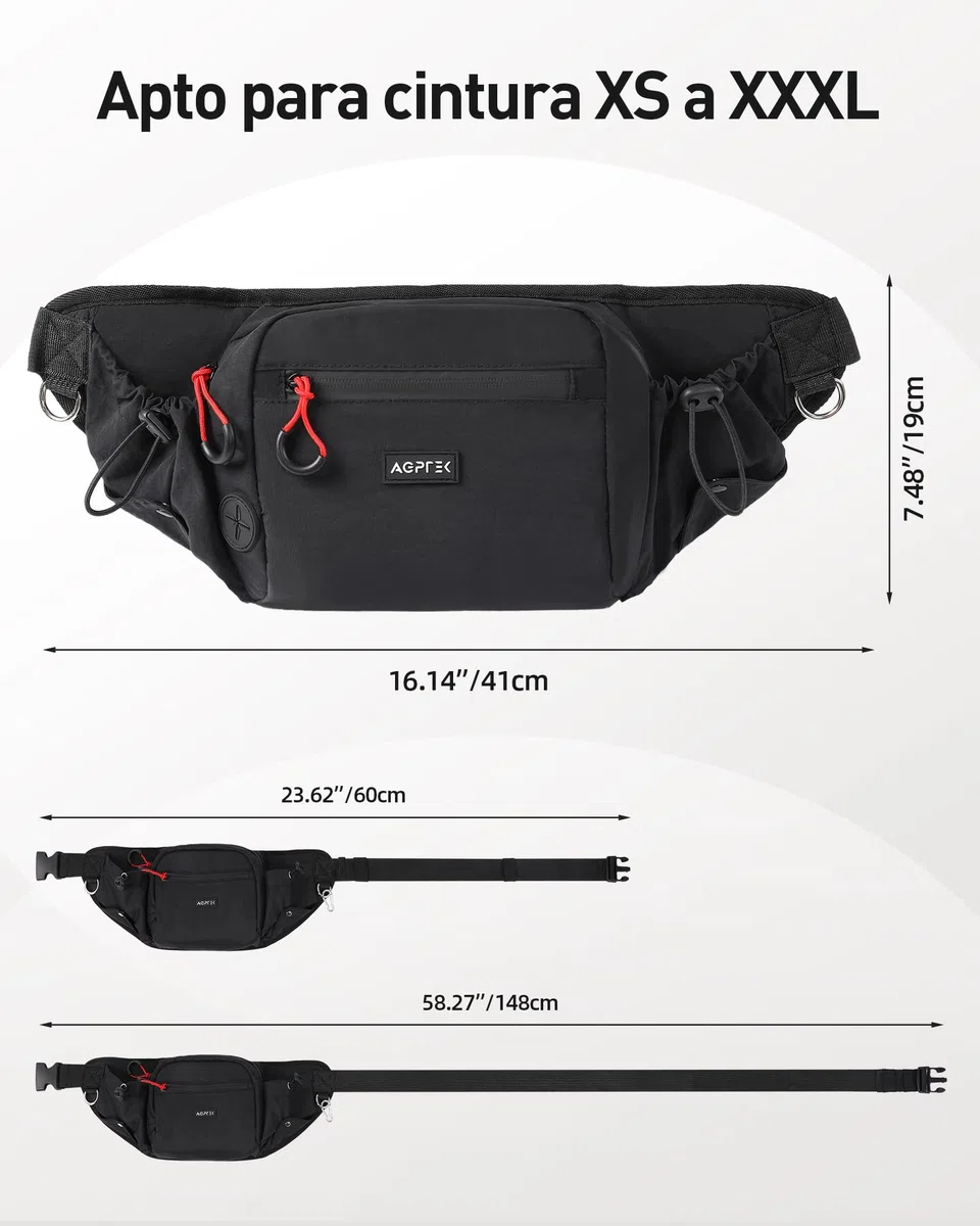 AGPTEK Bolsas de Golosinas para Perros, Riñonera Impermeable de Gran Capacidad con Bolsa Premios Perro Desmontable, Porta Botellas de Agua, Dispensador de Bolsas para Excrementos, Negro