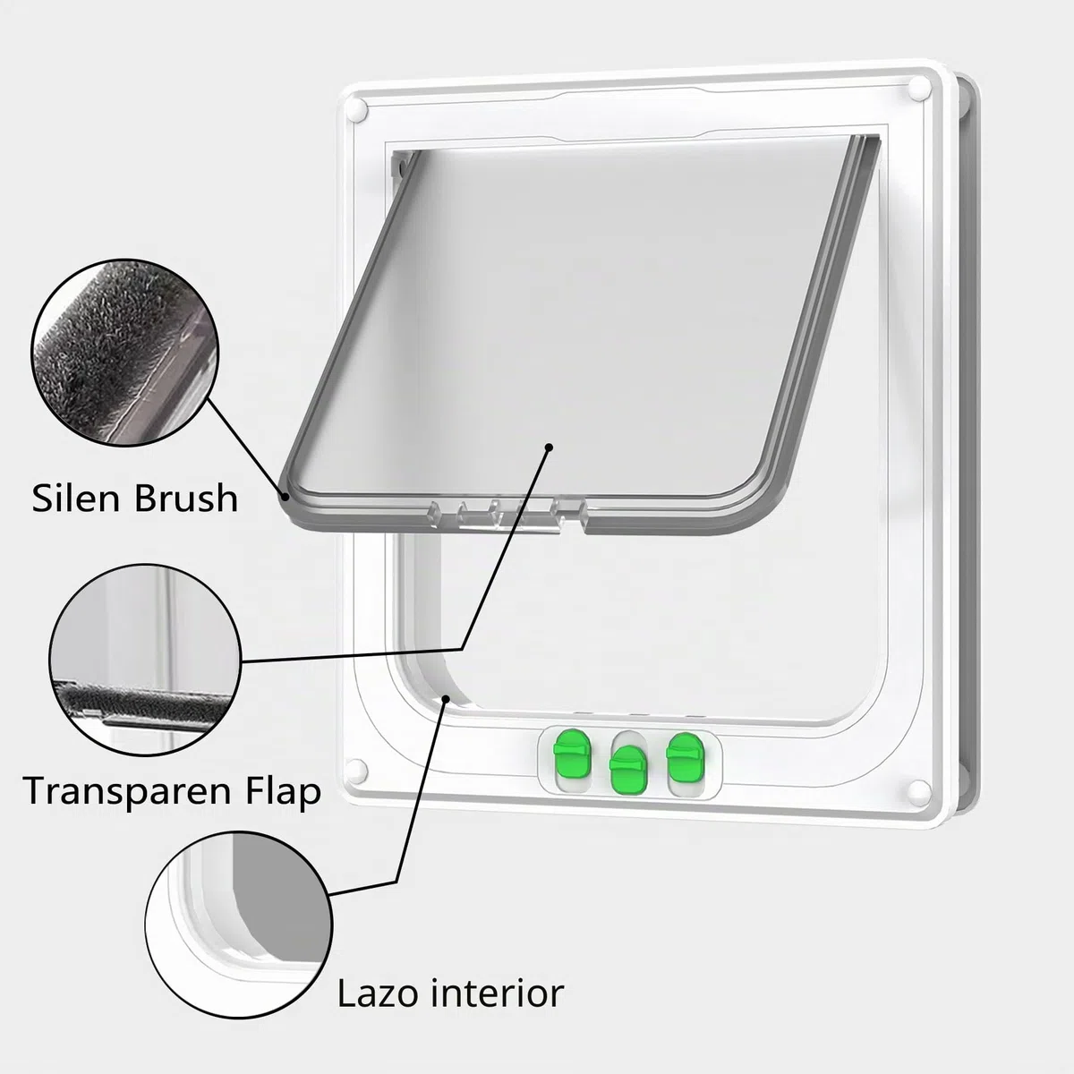 Puerta para Gatos, Solapas para Gatos, Impermeable, Fácil de Instalar, Solapas para Perros para Puerta Interna Externa, Ventana, Pared
