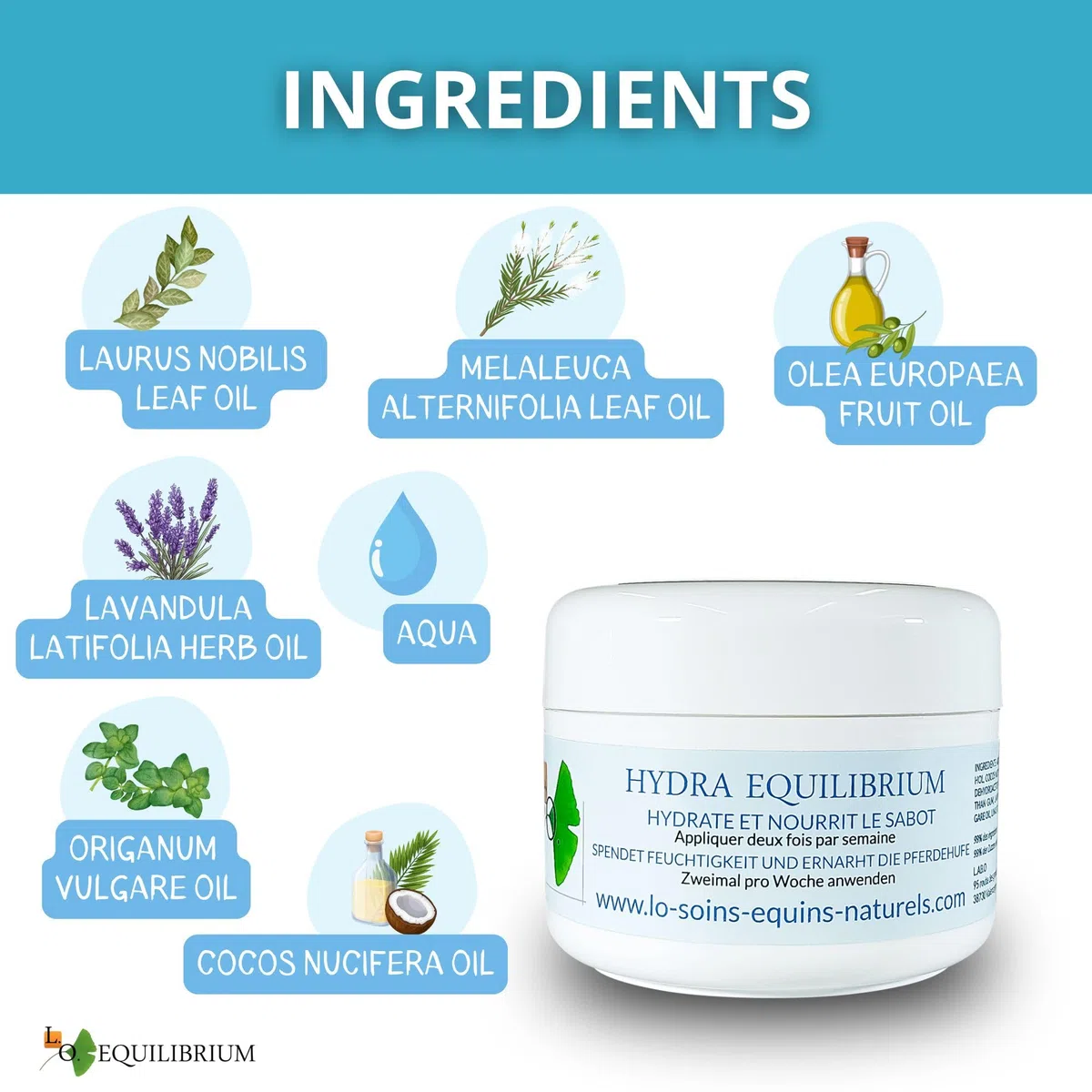 Hydra Equilibrium - Cuidado, grasa, ungüento natural hidratante para caballos (pezuña seca y quebradiza) (Hydra Equilibrium 250 ml)