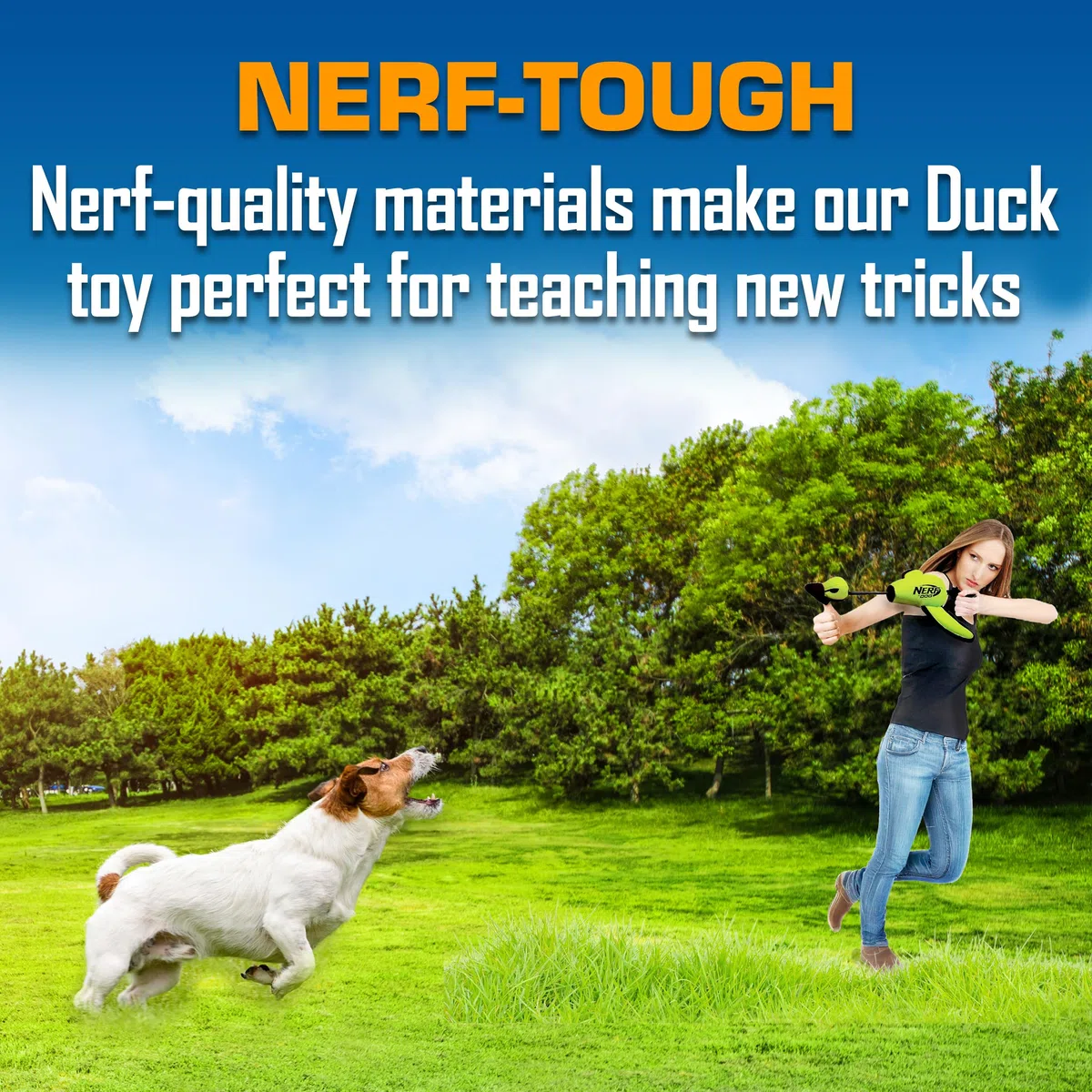 Nerf Dog - Patito de Lanzamiento de Tiro (16,5 cm), Color Verde
