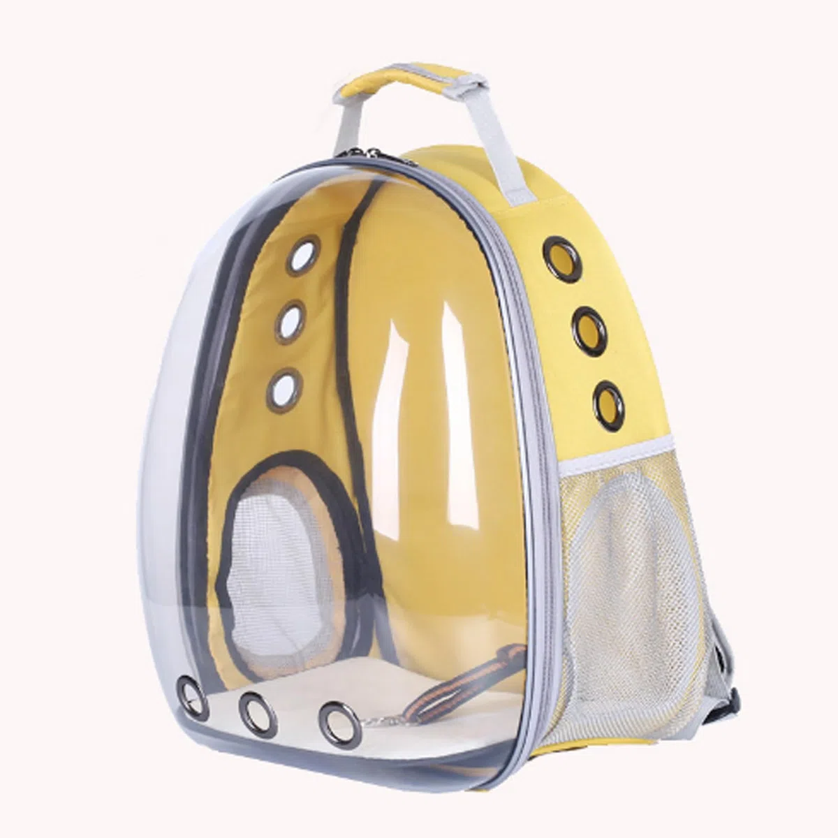 Mochila para Mascotas, Bolsa Transportadora para Gatos con Ventana Transparente y Transpirable, Abierta Lateral, para Viajes, Senderismo, Material ABS y PC (Yellow)