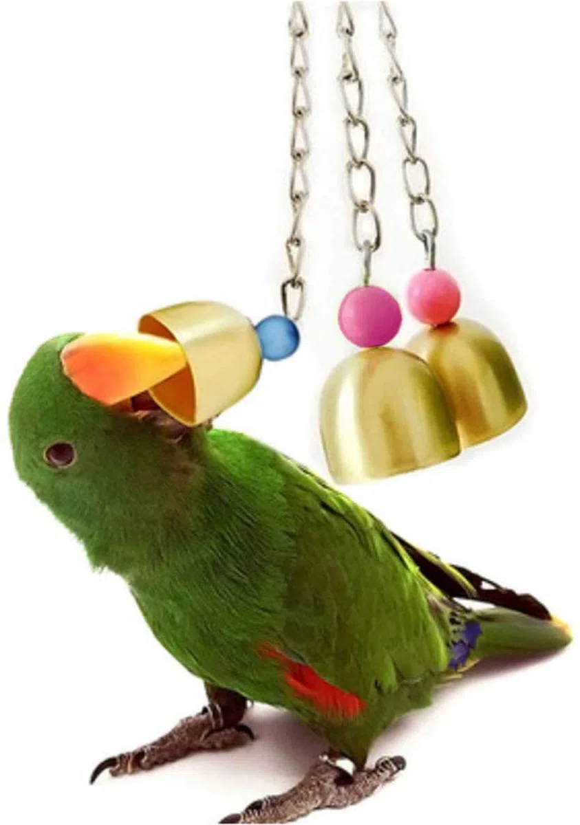 pájaro Juguete Loro Juguete 7 Piezas Jaula esparcidor Columpio Masticar Campana Juguete Periquito pequeño Loro Guacamayo myna