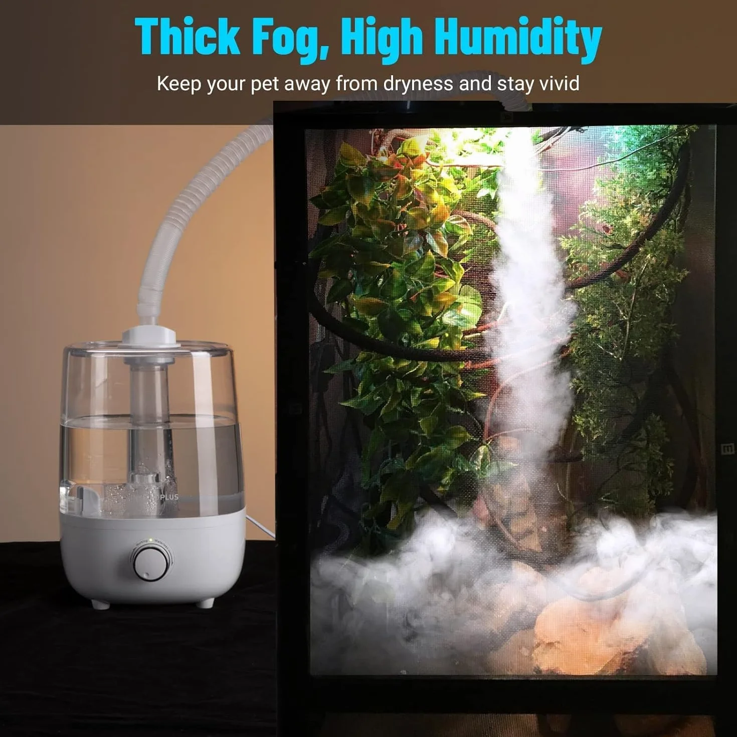 INKBIRDPLUS Humidificador para Reptiles, Nebulizador para Aumentar la Humedad, Humidificador Silencioso para Anfibios de Reptiles, Plantas Húmedas con 4L Gran Capacidad
