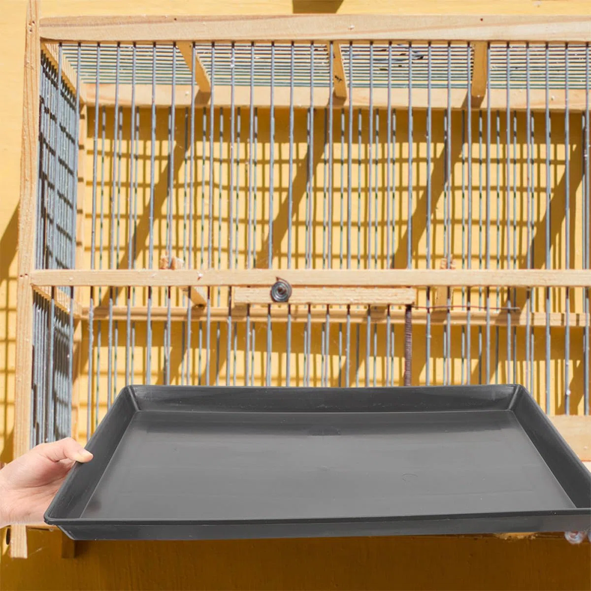 Kisangel Bandejas Negro para Jaula de 2piezas de Plástico Impermeables y Multifuncionales para Conejos y Aves en Jaulas o Recintos