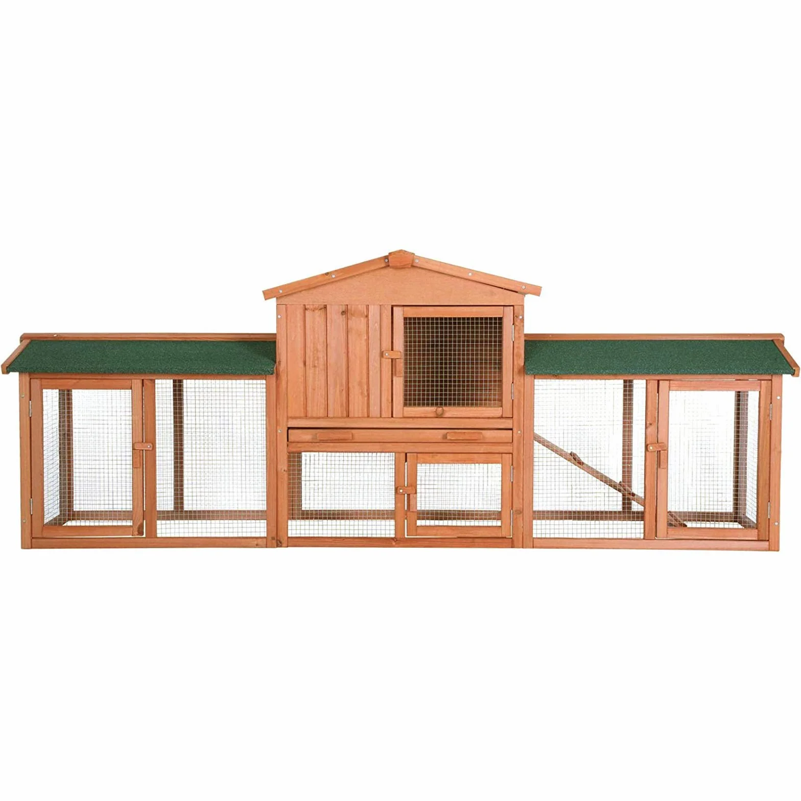lionto Conejera de Madera caseta Exterior para Mascotas pequeñas cobertizo 212x52x85 cm