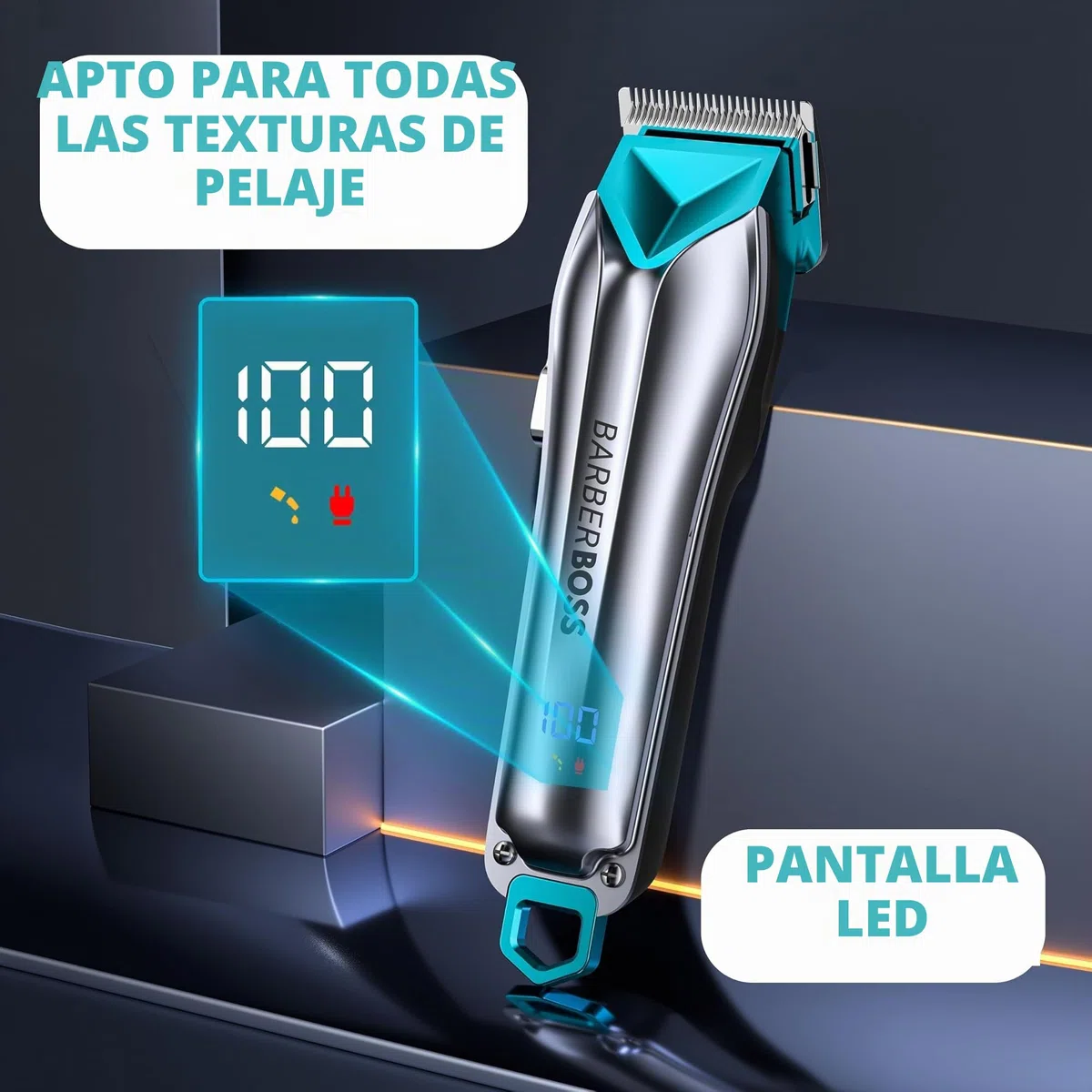 BarberBoss Cortapelos para perros inalámbricos, kit de cuidado para perros, cortapelos para gatos para pelo enmarañado, kit de cuidado para mascotas, cortapelos para mascotas QR-9088