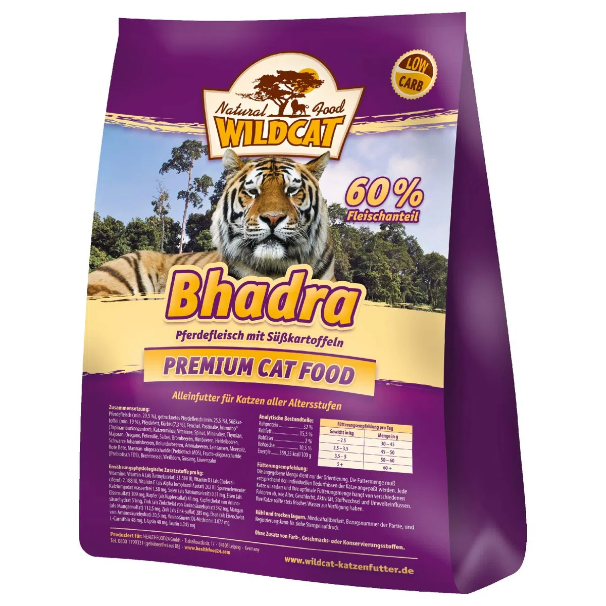 Wolfsblut Wildcat Bhadra, Alimento Deshidratado para Gato, Sabor Caballo y Boniato -3 kg