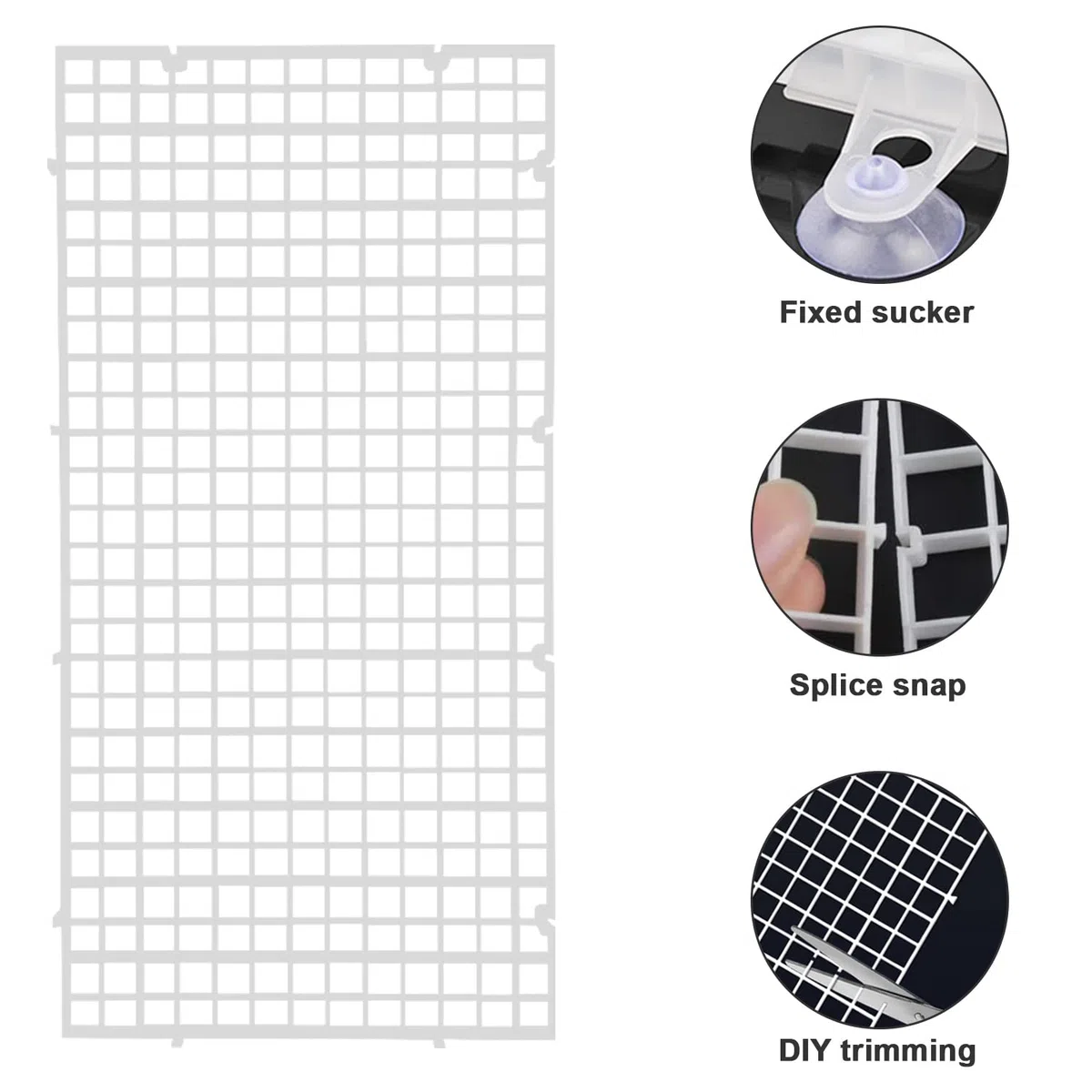 8 Pcs Divisor de Acuario Separador de Acuario Divisores de Pecera Separador de Tanque de Peces Rejilla de Plástico con 8PCS Clips de Ventosas para Mantener a Los Diferentes Peces de La Pelea