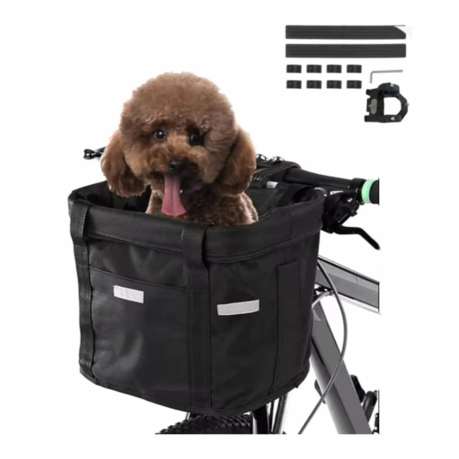 Canasta de Bicicleta, Cesta de Bicicleta para Perro, Bolsas de Compras, Canasta de Manillar de Bicicleta Multiusos Extraíble para Llevar Mascotas, Acampar al Aire Libre