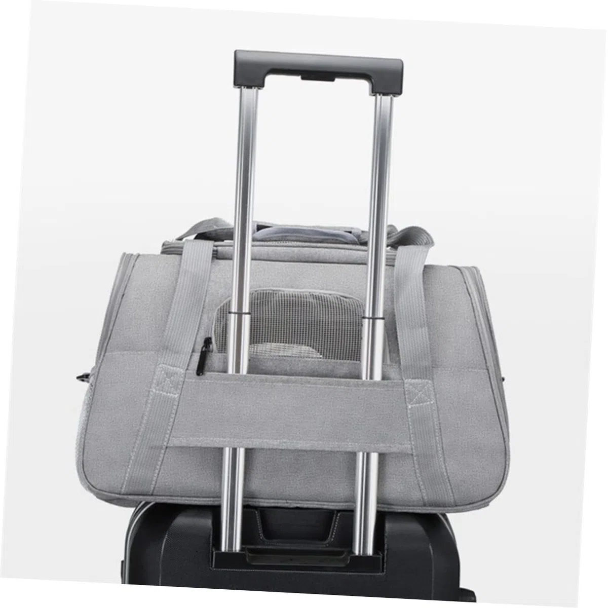 BESTonZON Transportín Portátil para Mascotas Bolsa Transpirable para Perros y Gatos para y Senderismo Material Oxford Resistente y Color Gris