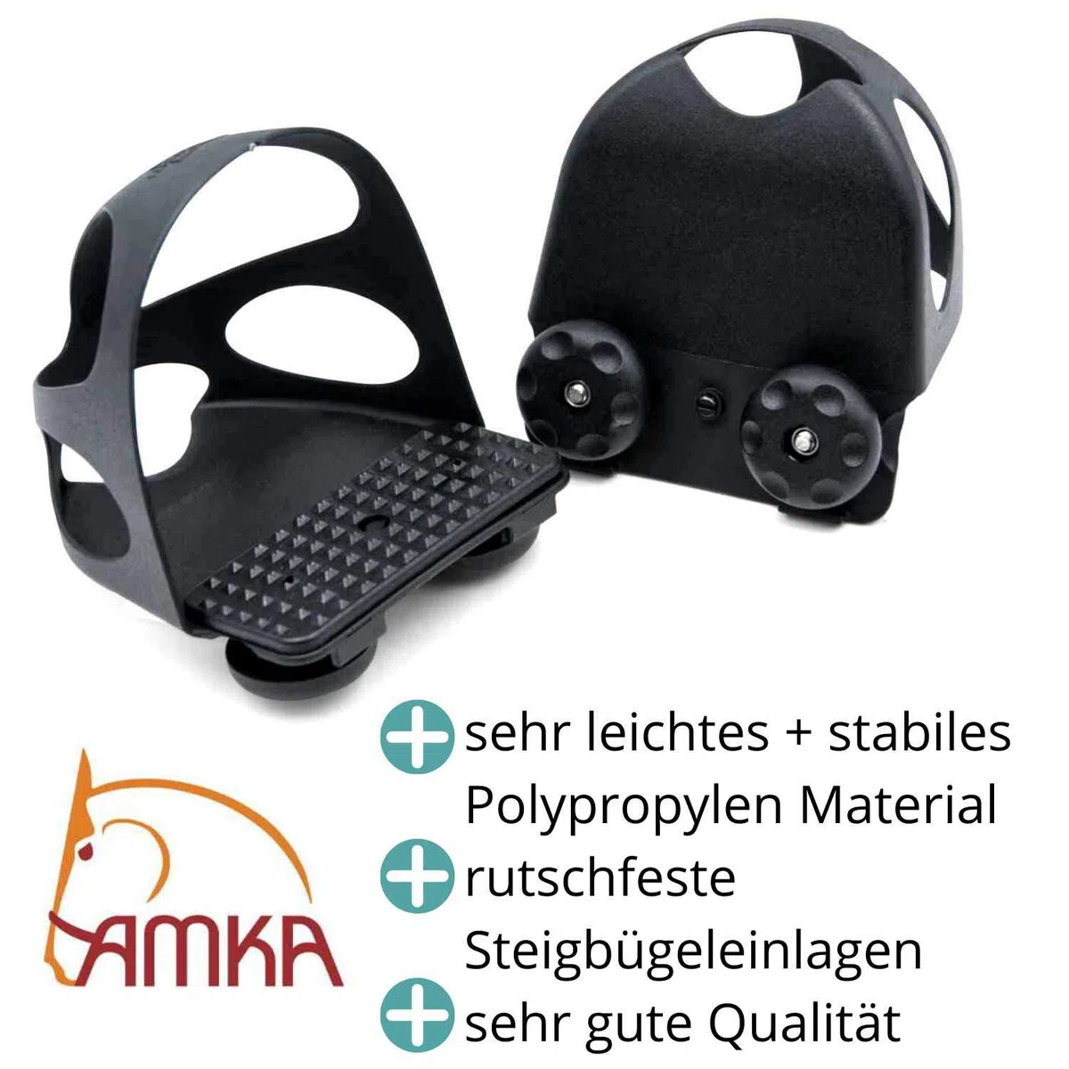 Compositi Estribos de seguridad con protección antideslizante, 1 par, 2 unidades, para niños, color negro