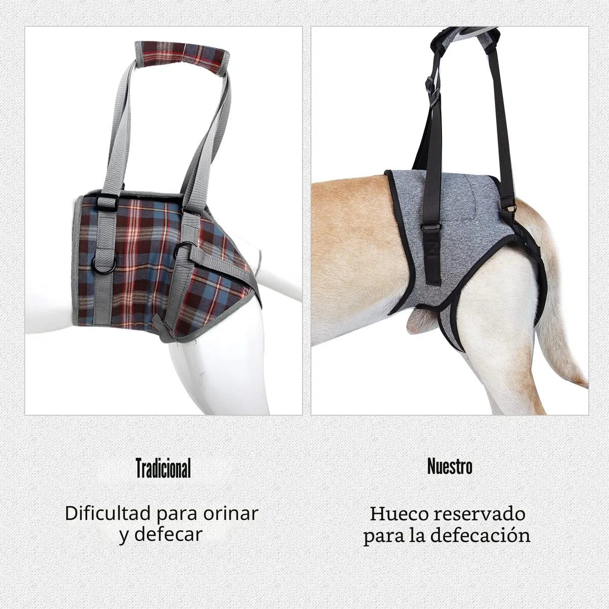 Dotoner Arnés de Levantamiento de Perros, arnés de Apoyo para Patas traseras, Correa de Apoyo Suave para Perros lesionados discapacitados, pequeños, medianos y Grandes