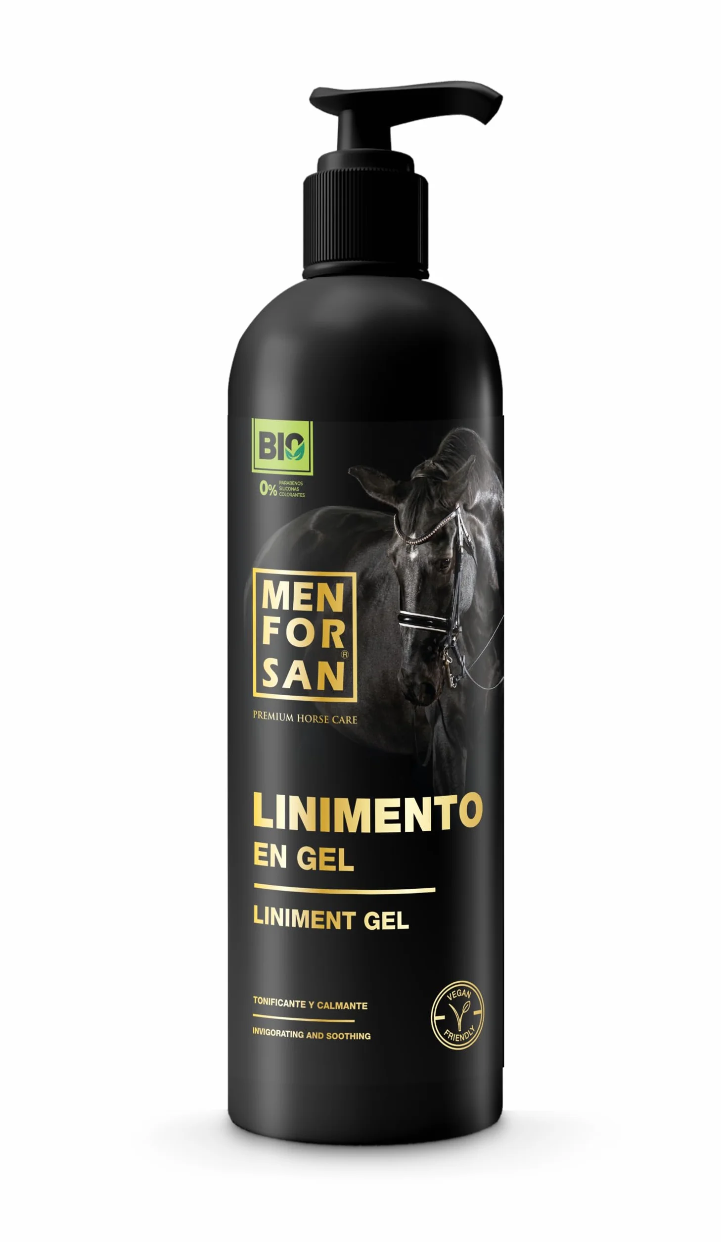 MENFORSAN Linimento en Gel para Caballos, 500ml | Alivia y estimula los músculos | Vegan Friendly, 100% Natural | Premium Horse Care