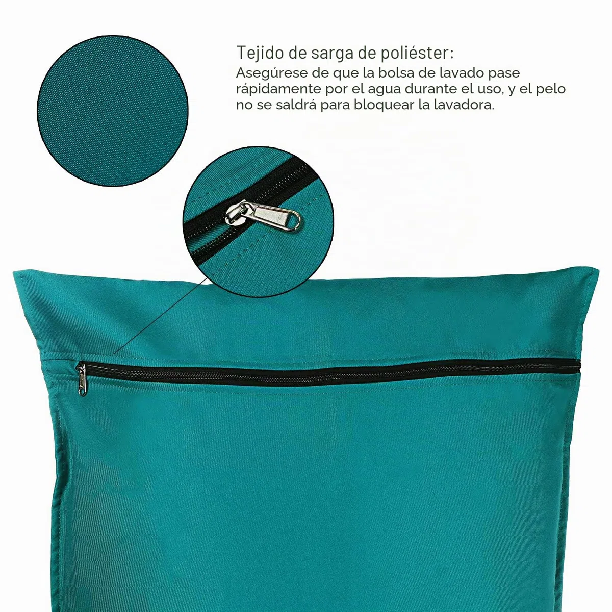 Bolsa de lavado de mascotas para lavadoras, bolsa de lavandería para mascotas, removedor de pelo de perros y gatos (azul)