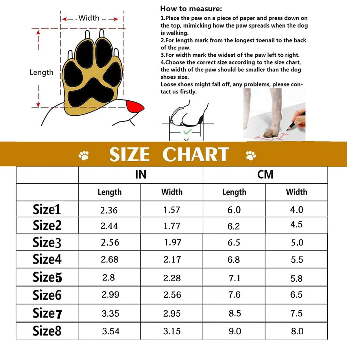 Botas para Perros de 4 Piezas, Zapatos Impermeables Con Correas Ajustables Reflectantes para Medianos y Grandes (A, 8)