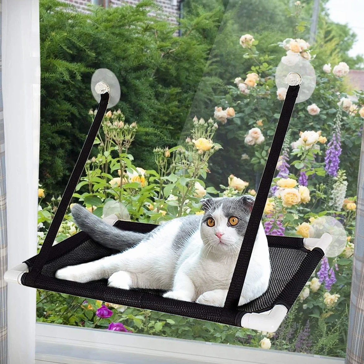 Ventana de Gato Cama de Hamaca, Cama Hamaca para Gato Estantes de Seguridad para Asientos de Descanso para Mascotas, Grandes para Tomar la Siesta y Tomar el Sol (Soportar hasta 10kg)
