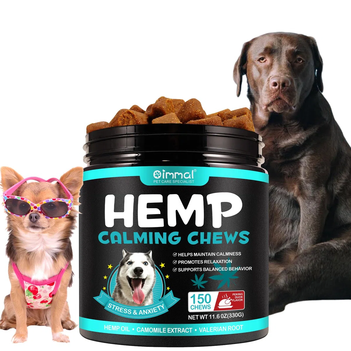 Masticación sedante para mascotas,la masticación calmante más pura para perros,ayuda a promover la relajación,reducir el estrés, masticación suave para mascotas natural,saludable deliciosa(330 gramos)