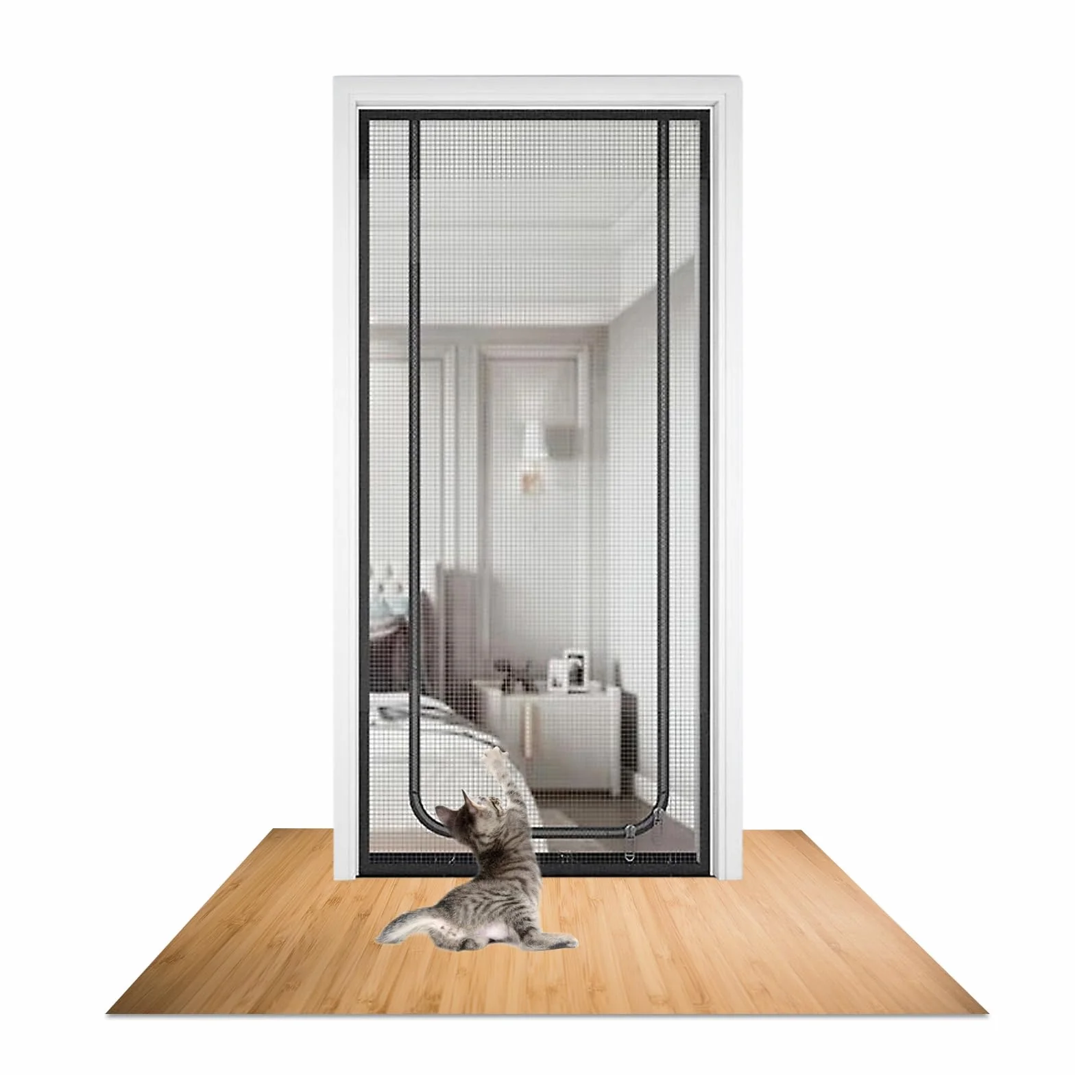 Rejilla para Gatos y Puerta de Balcón - Malla Segura para Mascotas en Salón, Dormitorio, Cocina y Terraza - Resistente y Gruesa para Evitar Escapes (80 x 200)