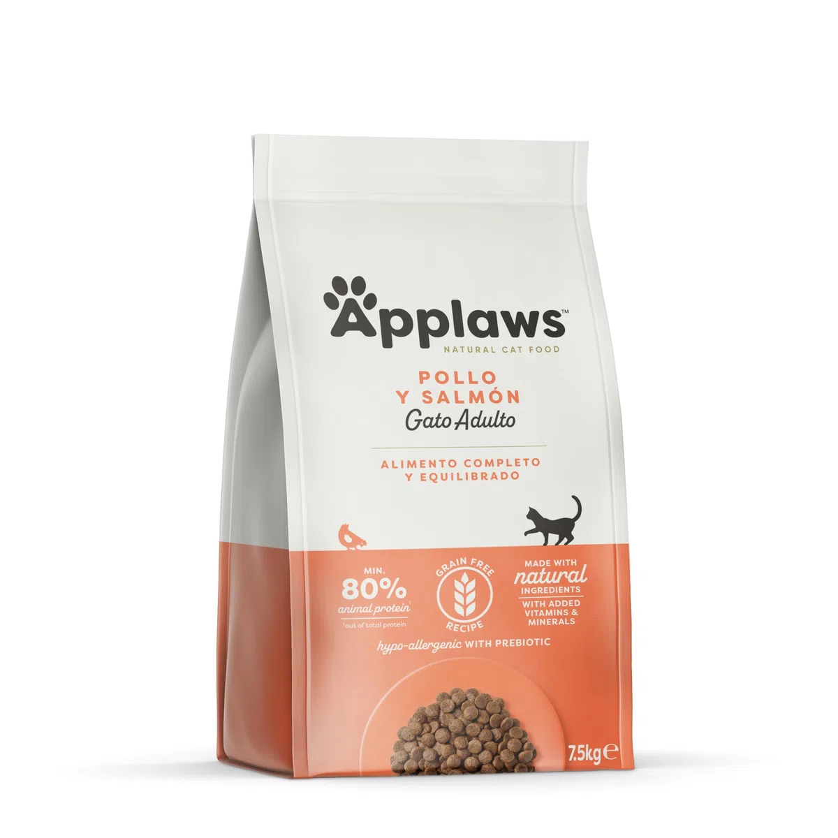 Applaws Comida Seca Completa Natural de Pollo con Salmón para Gatos Adultos - Bolsa Resellable de 7.5 kg