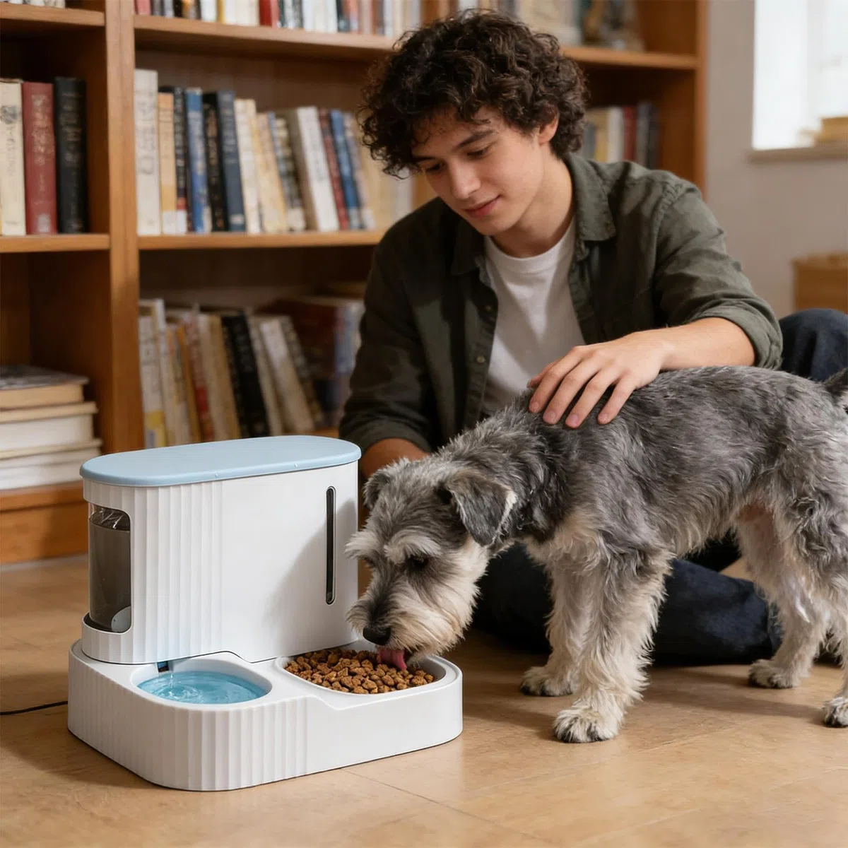 Dispensador de Comida y Agua para Gatos | Bebedero 2 en 1 para Cachorros,Dispensador Automático de Comida para Gatos Desmontable de 3L - Uso con Y Cachorros En El Hogar Interior Y Vacaciones