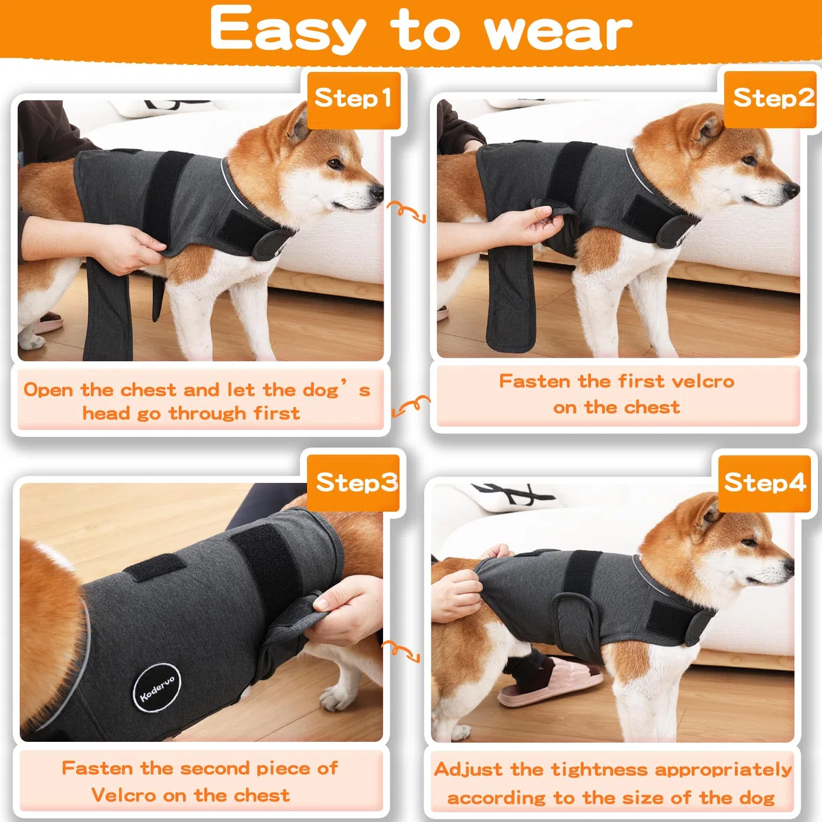 Chaqueta para la ansiedad para perros, camisa calmante para perros, abrigo para perros para truenos, fuegos artificiales, visitas al veterinario y separación, mantén a la mascota tranquila sin