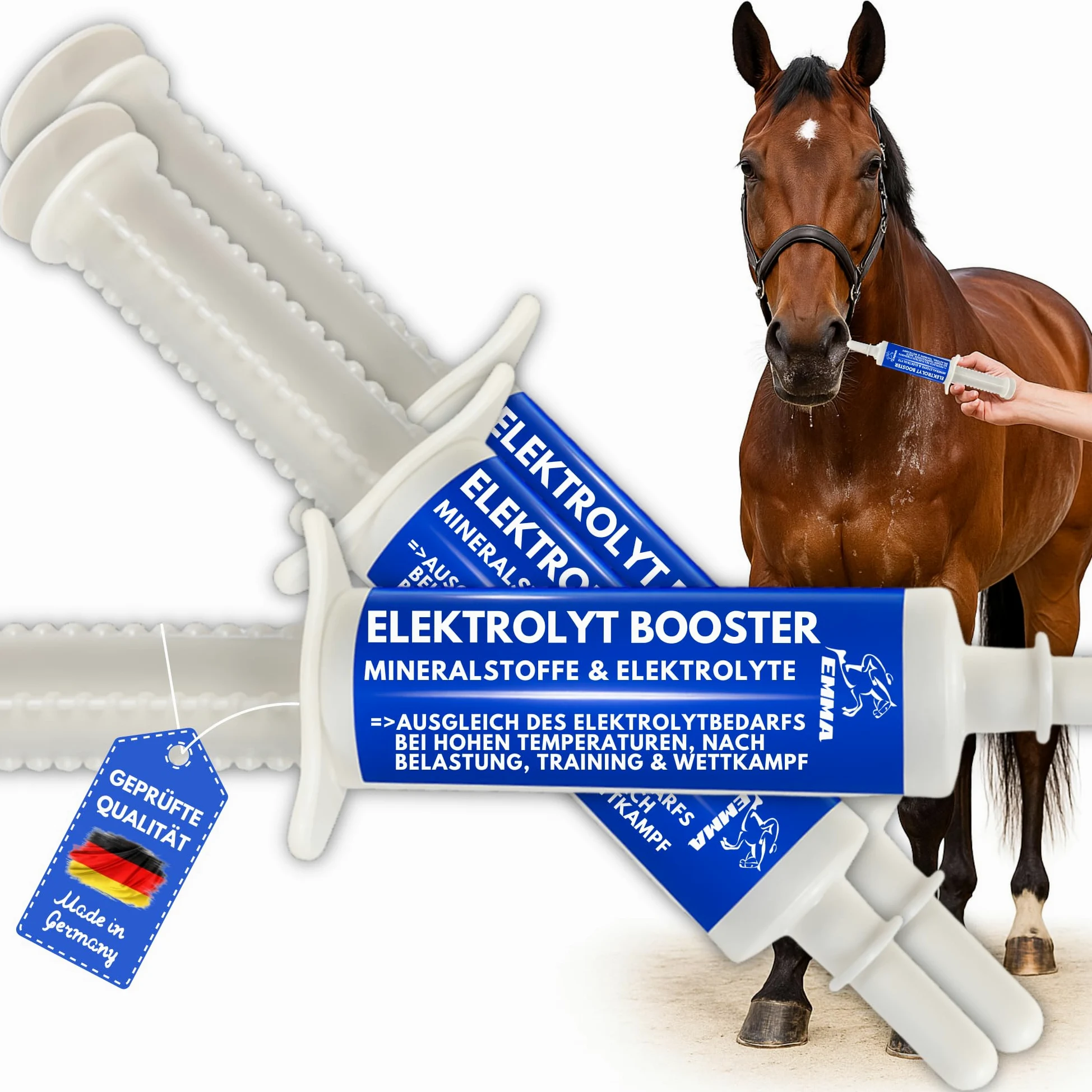 Electrolitos Caballo - Pasta vitamínica I Complejo vitamínico b I Electrolitos para Caballos Sodio Potasio Magnesio I Alimento Mineral después de la diarrea Agua de vómito Sales minerales 3pc.