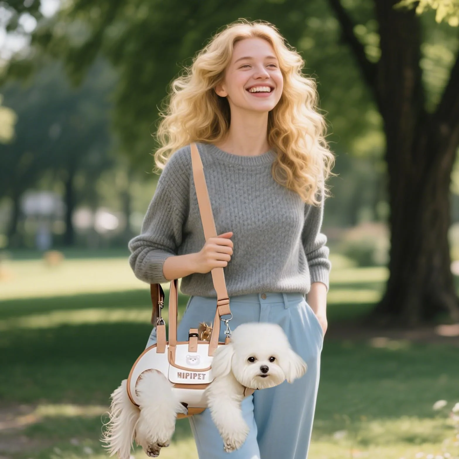 PETCUTE Bolso de Hombro para Mascotas,Arnés de Elevación para Perro con Bandolera,Bolsillo,Transpirable,Ajustable,Bolso Bandolera para Perros,Cachorros,Gatitos,Arnes de Transporte para Perros