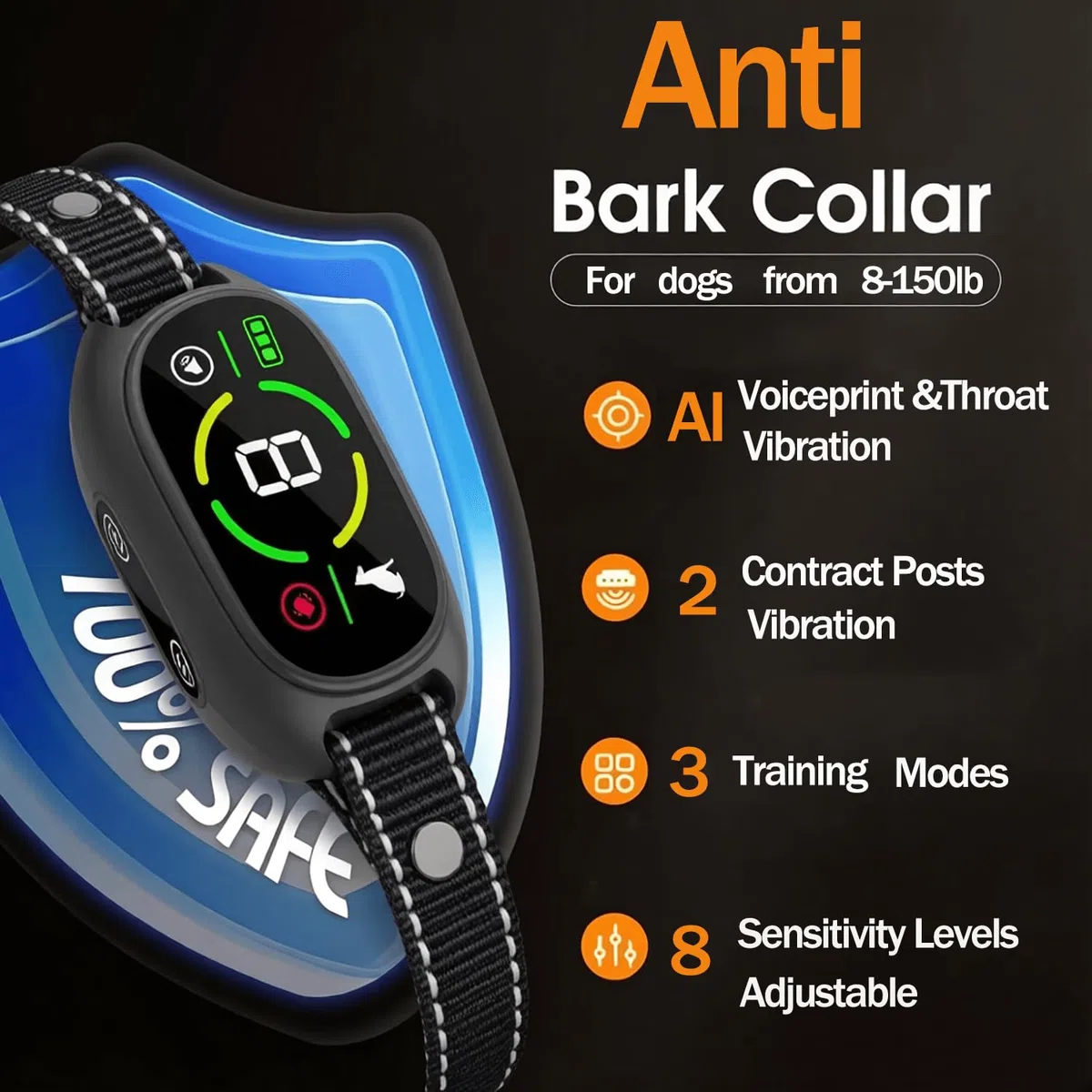 Collar antiladridos para perro, ajustable frecuencia antiaboiement pour chien para perros grandes, medianos y pequeños, perros ultrasonidos dispositivos antiladridos