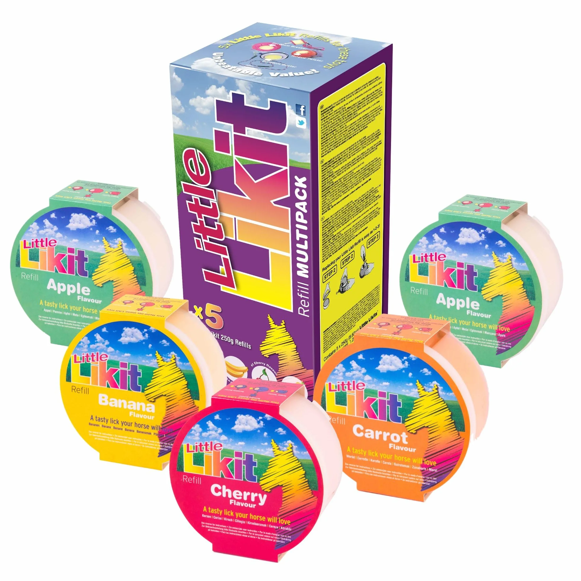 Likit Little Multipack Recambio 250g | Manzana, Cereza, Plátano, Zanahoria | Pack de 5 | 250 g