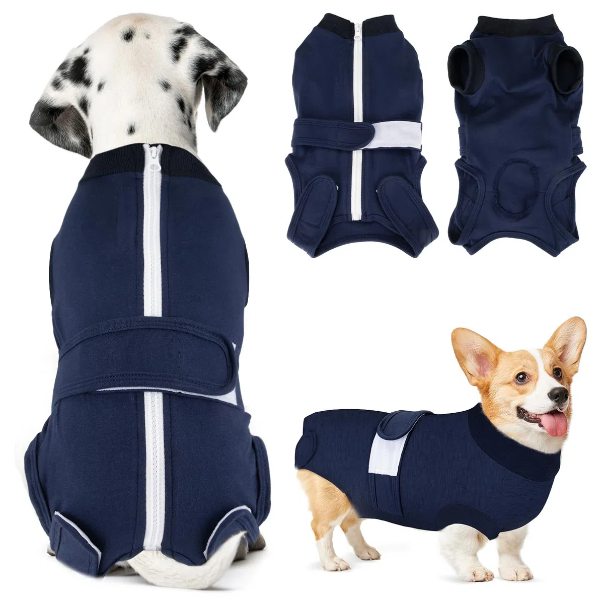 SlowTon Traje de recuperación de cirugía para Perros - Alternativa de Collar en Forma de Cono para Perros después de la cirugía con Cremallera, Camisa de recuperación Profesional para Mascotas