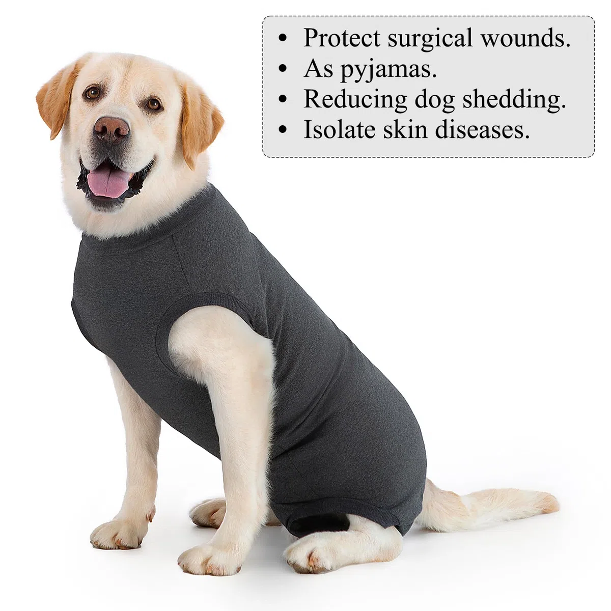 Traje Recuperacion Perro con Zip Faja Quirúrgica Caninos Camiseta Perro Postoperatorio Femenino Macho Body Quirurgico Caninos Traje para Perros Recuperación Ropa Perros Chaleco Operacion