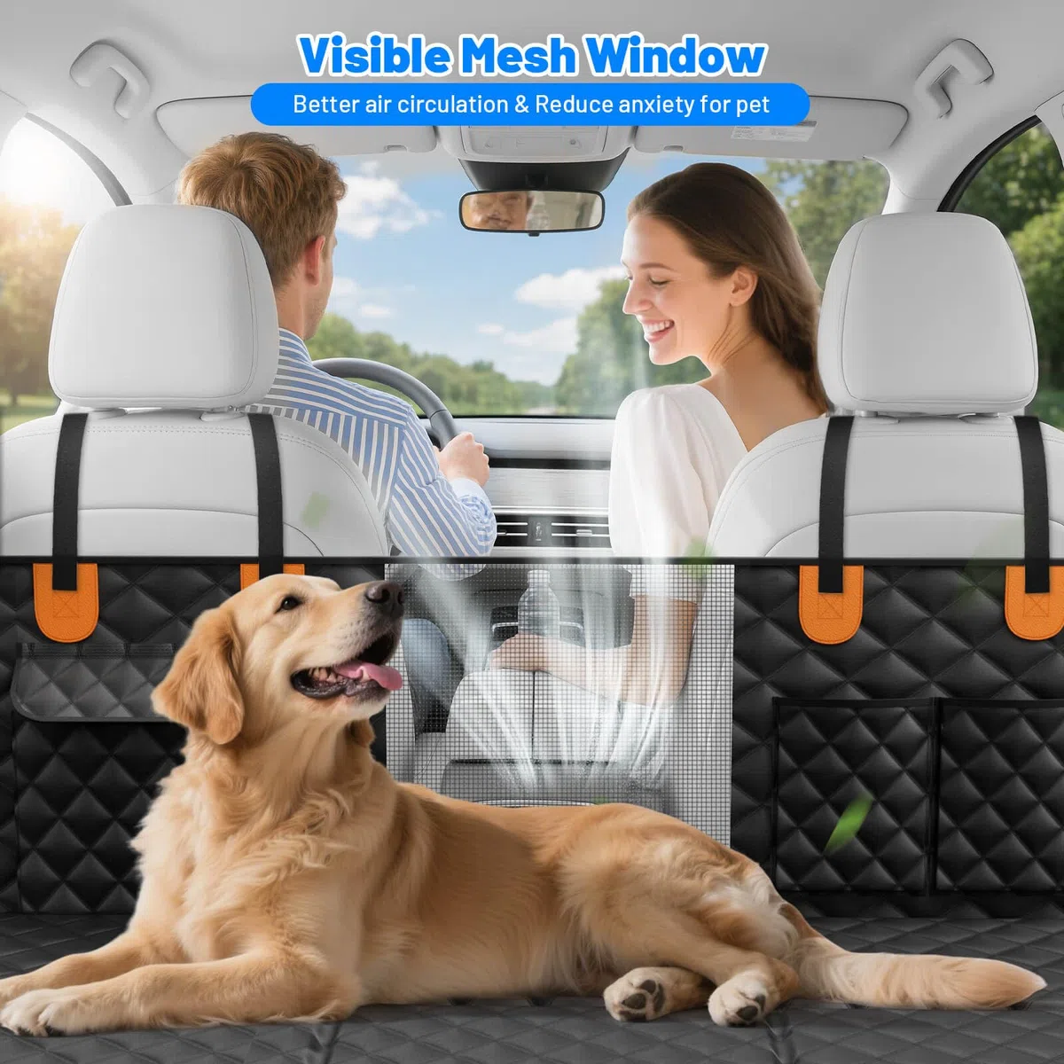 Funda Coche Perro, Impermeable, Antideslizante, Antiarañazos del dura Extensión del Asiento Asiento para Protector Coche Perros Asiento Trasero, Hamaca Viaje Mascotas para la Mayoría de Coches, SUV