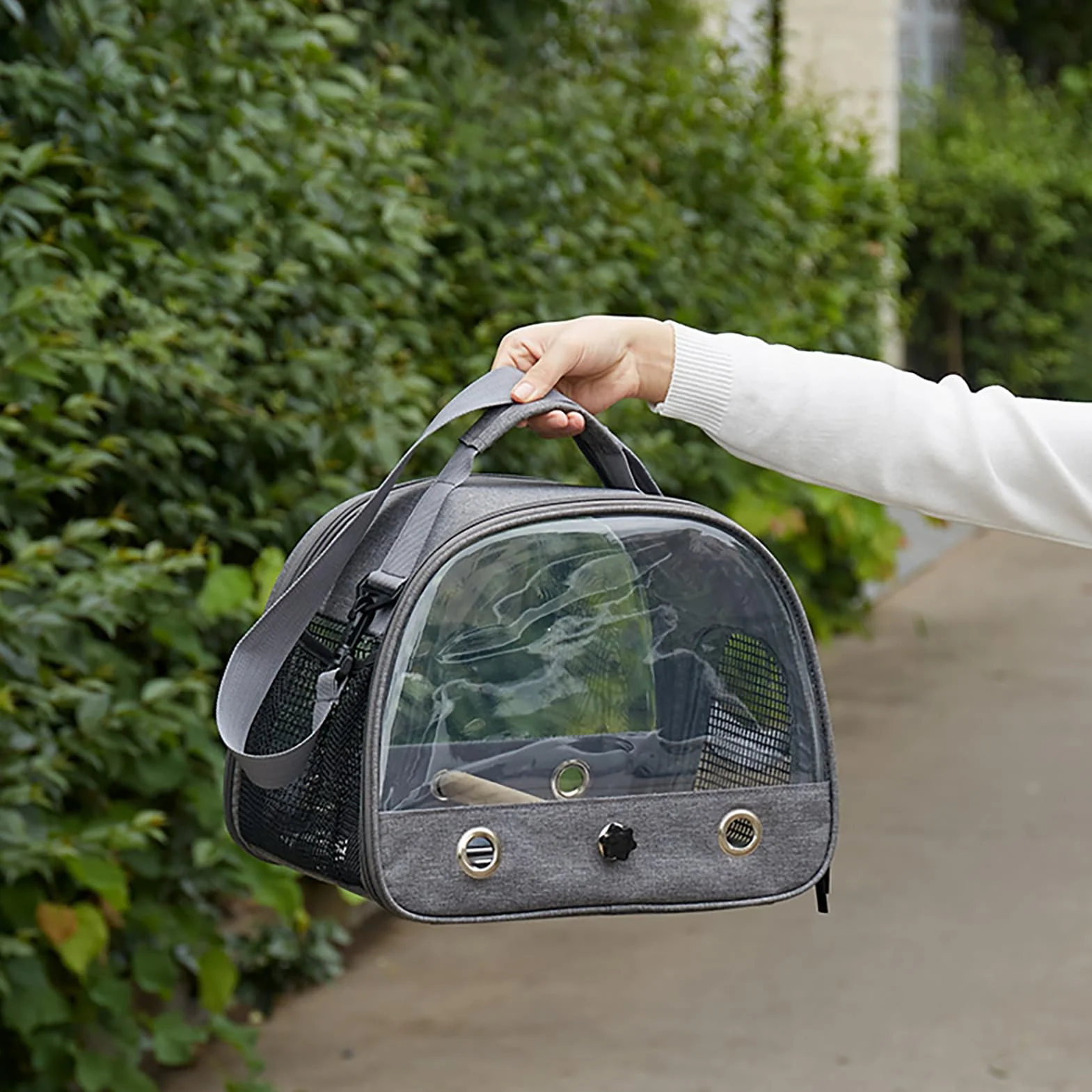 Bolsa de transporte para pájaros con ventana de PVC transparente para loros mochila de viaje portátil plegable para mascotas pequeñas