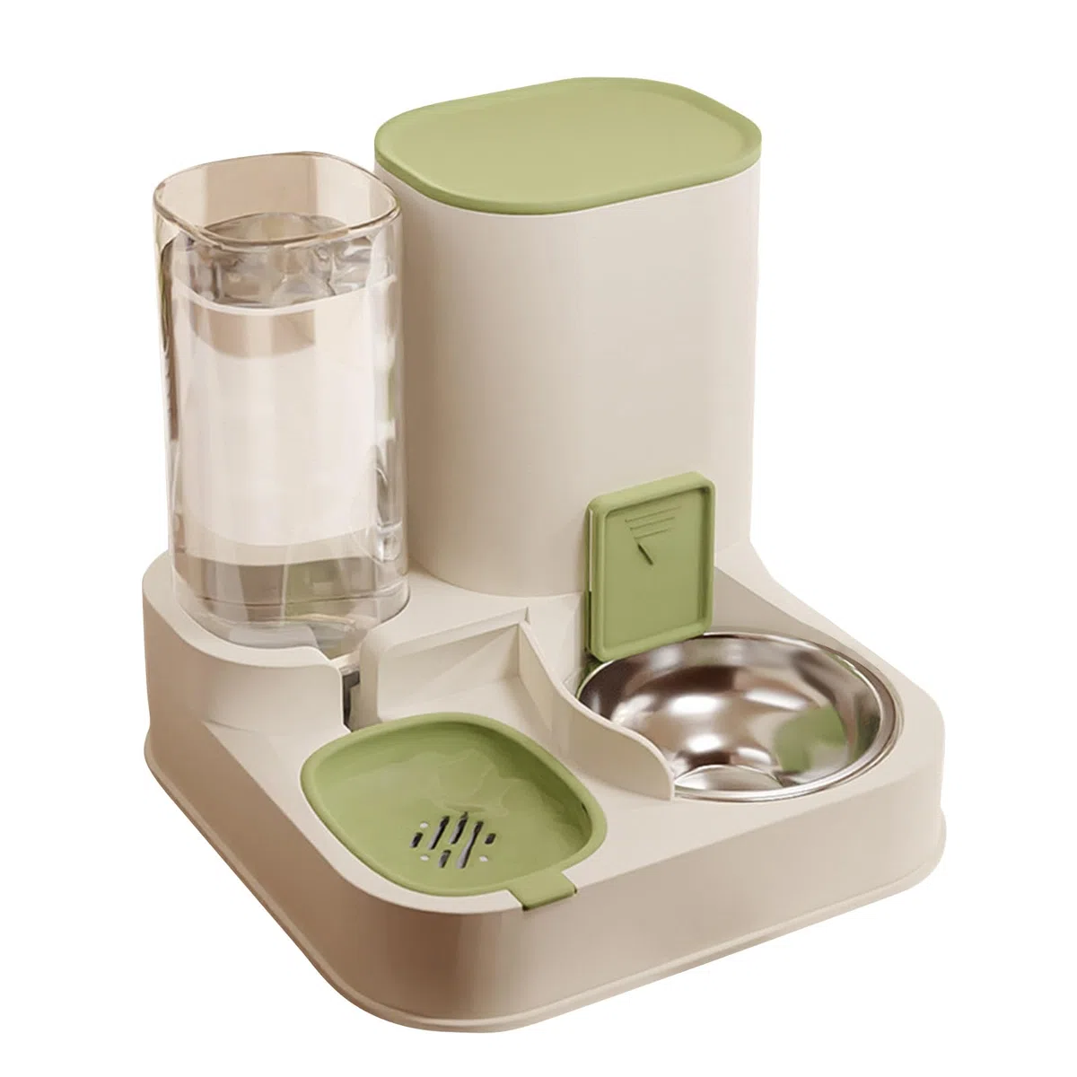 PETCUTE Dispensador Comida y Agua para Gatos y Perros, 2 en 1 Comedero Automatico y Bebedero Perro,Fácil de Limpiar,Alimentador Automatico Comida y Agua para Mascotas,Comida Seca y Húmeda
