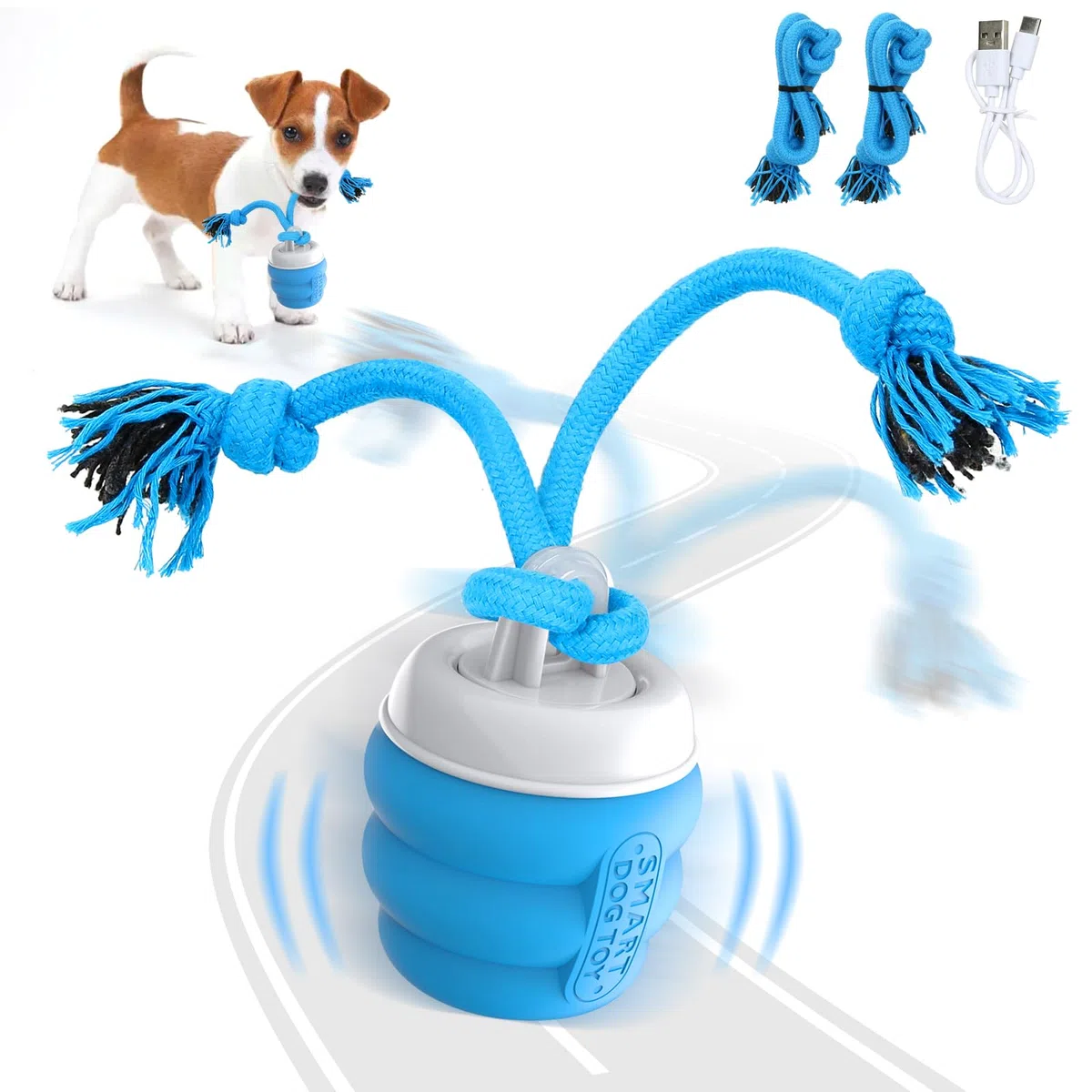 Juguete Interactivo para Perros – Bola Automática Inteligente para Perros Pequeños, Mantiene a los Perros Estimulados Mentalmente y Entretenidos, Modo de Juego Autónomo (Azul)