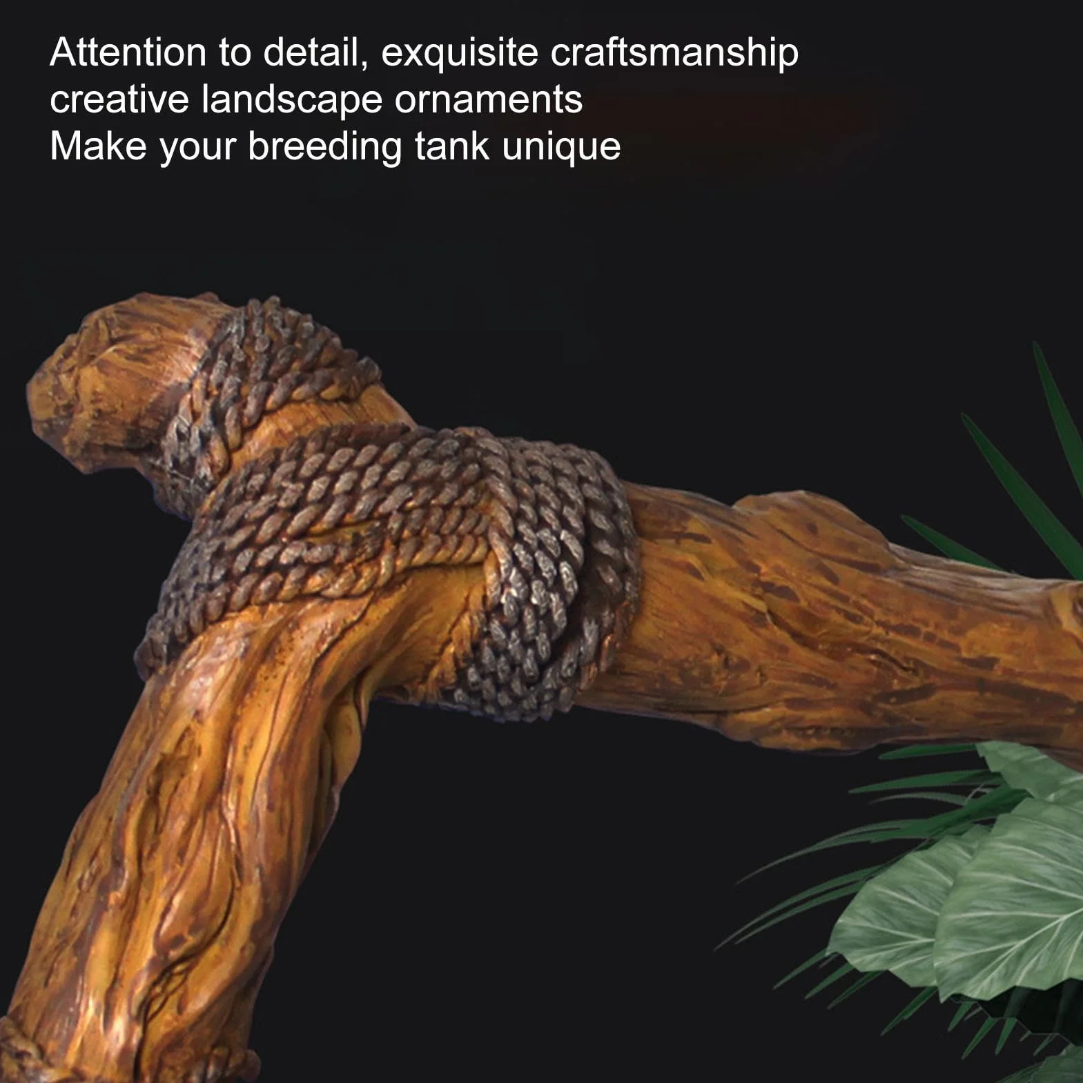 Decoración de ramas de madera de reptiles, decoración de hábitat de , accesorios de rama de escalada de serpiente, accesorios de terrario, árbol, tronco, adorno para dragón barbudo, , rana,