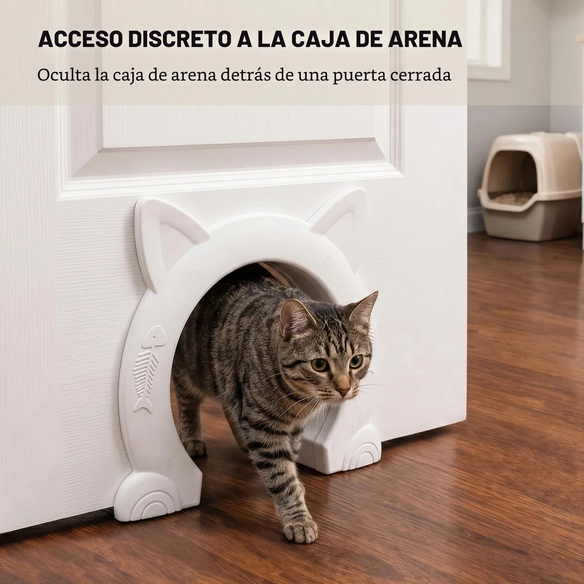 Wordcam Puerta interior grande para gatos, puerta interior XL para gatos, puertas para mascotas para gatos, gatitos y perros pequeños (blanco)