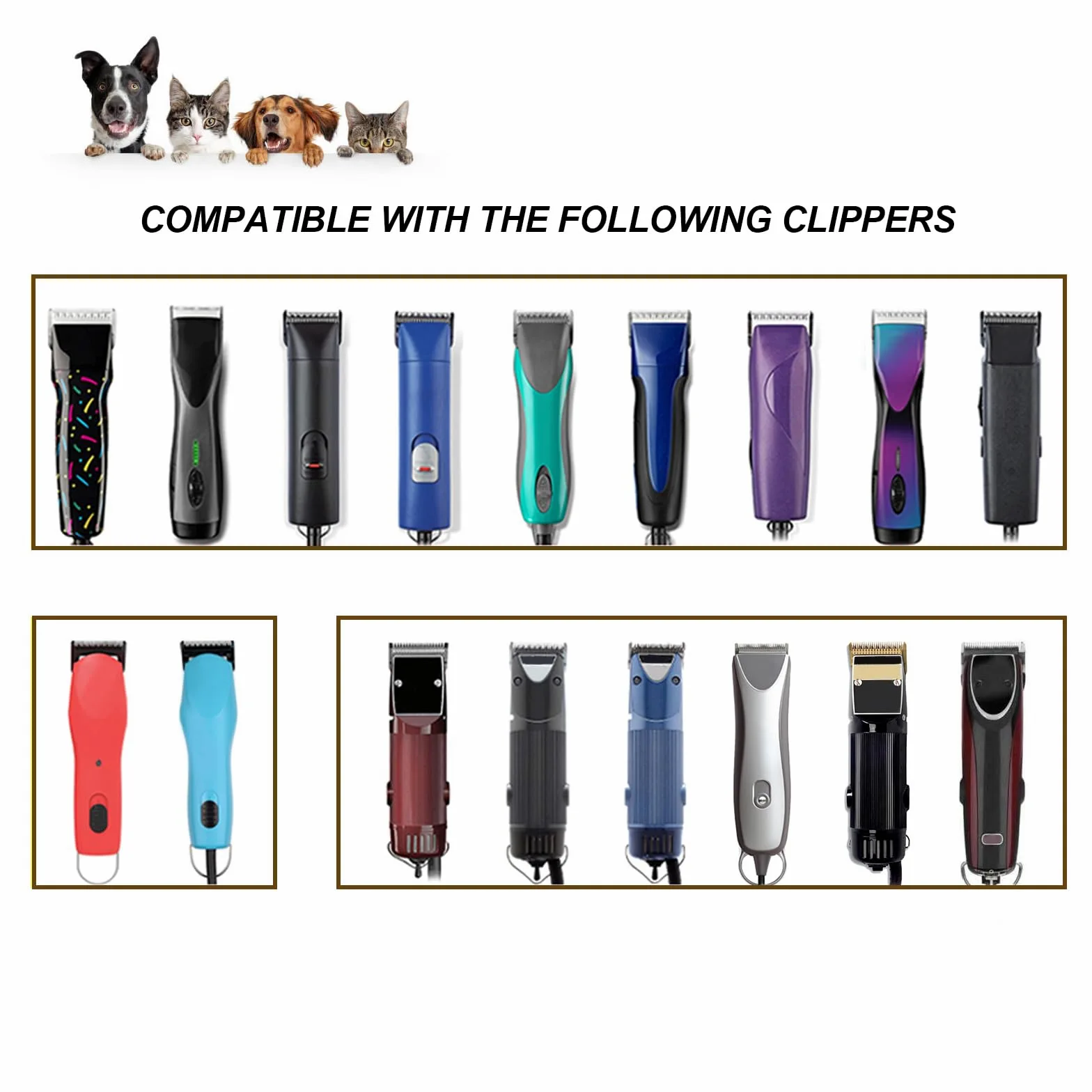 BESTBOMG - Cuchilla de repuesto para aseo de perros, compatible con las series Heiniger/Moser Max45/Andis/Oster A5 para perros, tamaño 10 # 1/16 "(1,5 mm)